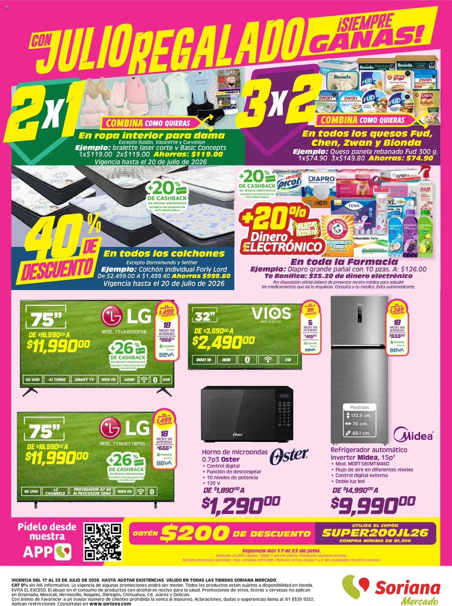 Soriana oferta desde 17/07/2026 Soriana Julio Regalado Mercado Nacional