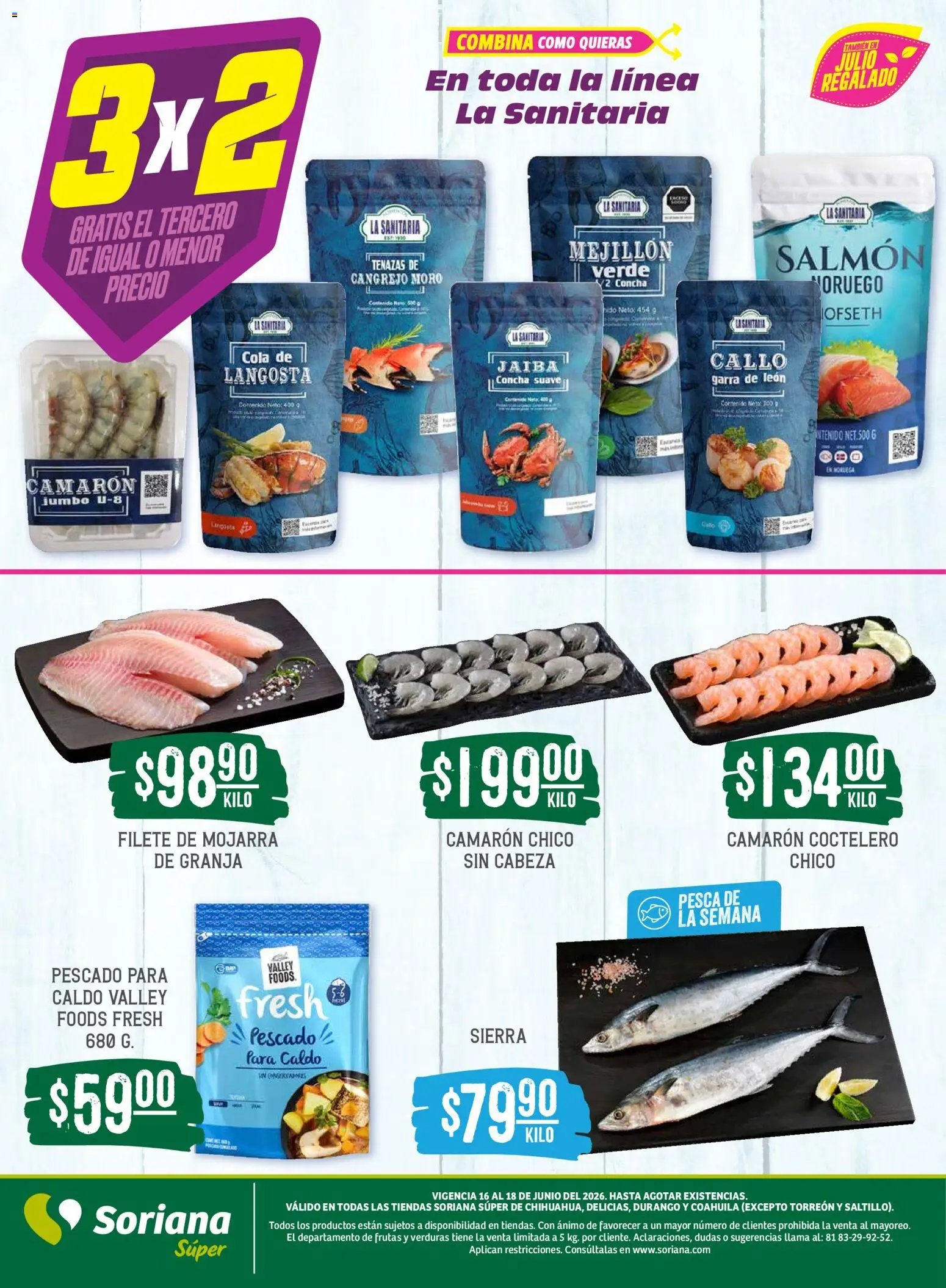 Soriana oferta desde 16/06/2026 Soriana Martes y Miércoles del Campo Súper: Chih, Delicias, Dur y Coah (excepto Saltillo)
