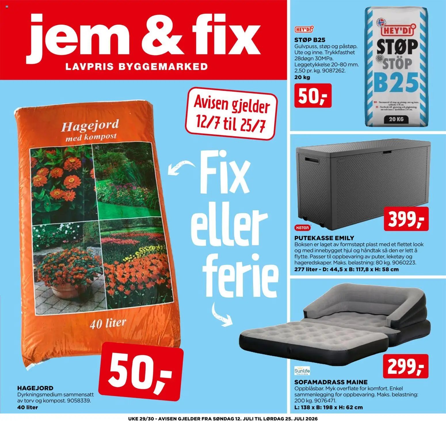 Jem & Fix kundeavis fra 12/07/2026 Jem & Fix kundeavis