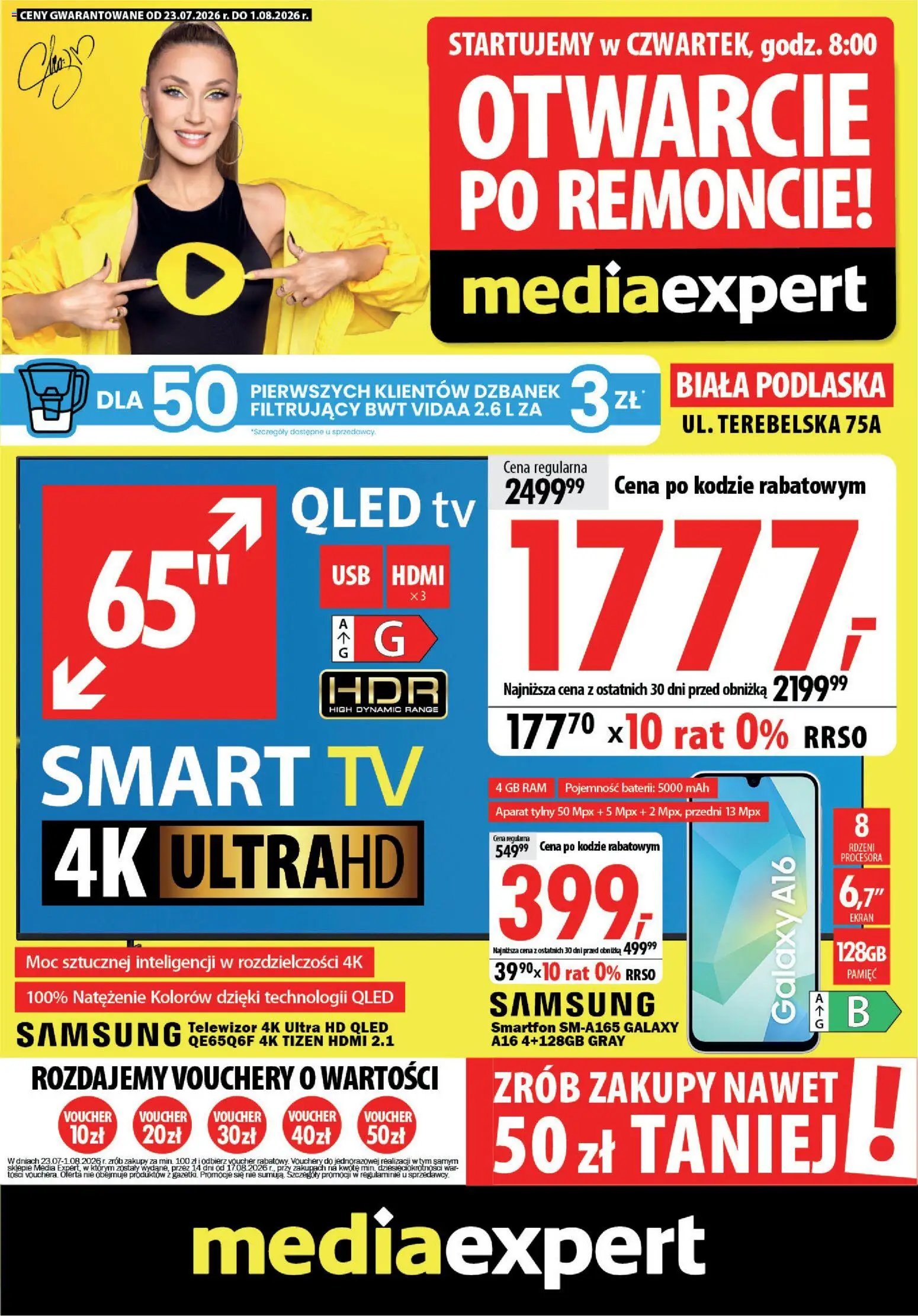 Mediaexpert gazetka od 23.07.2026 Mediaexpert promocje - Otwarcie po remoncie Biała Podlaska