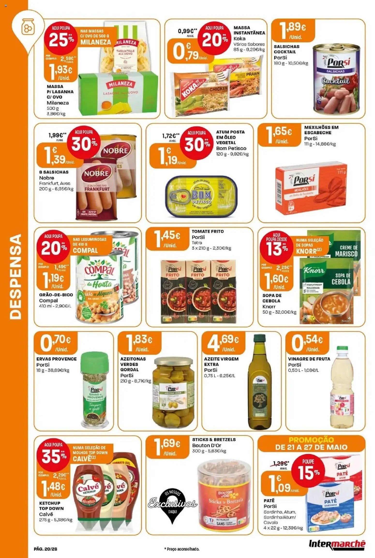 Intermarché folheto a partir de 21/05/2026 Isto é que são preços BAIXOS (2026-05-21 - 2026-05-27) | 20