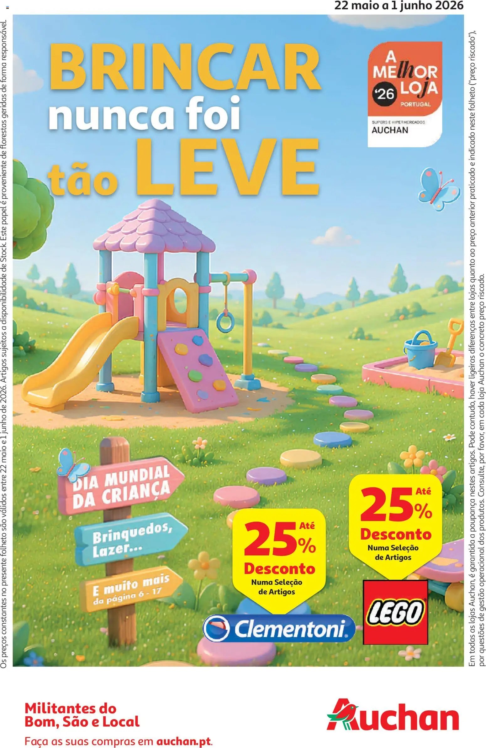 Auchan folheto a partir de 22/05/2026 Auchan Vida no Exterior + Dia da Criança (2026-05-22 - 2026-06-01) | 1