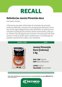 Recheio folheto a partir de 24/04/2025 Atenção Recall (2025-04-24 - 2026-12-30)