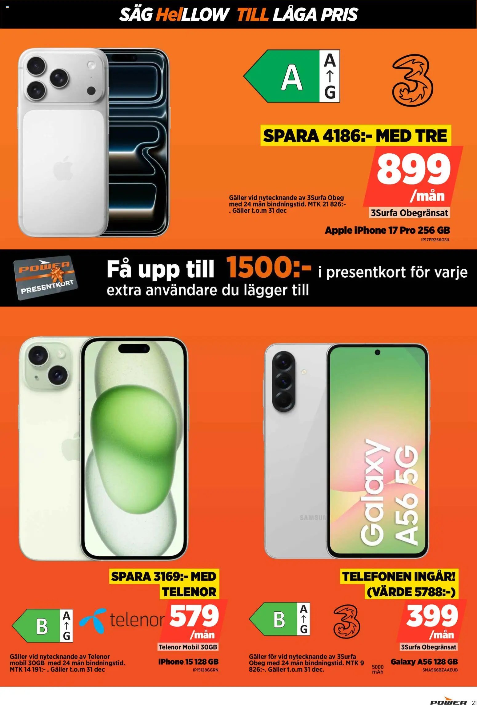 Power Reklamblad från 22/12/2025 Aktuella reklamblad Power