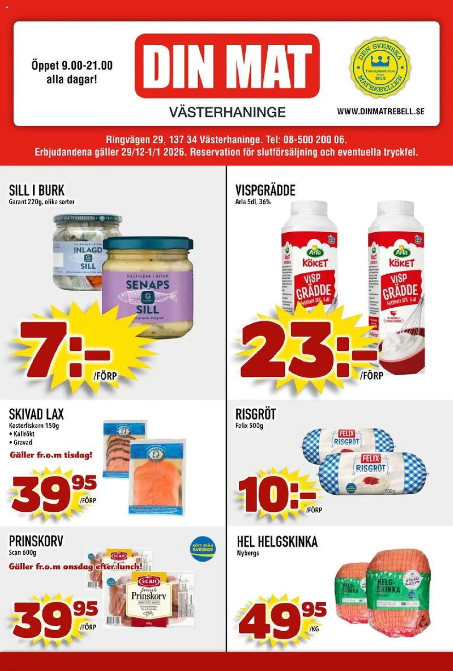 Din Mat Reklamblad från 29/12/2026 Aktuella reklamblad Din Mat