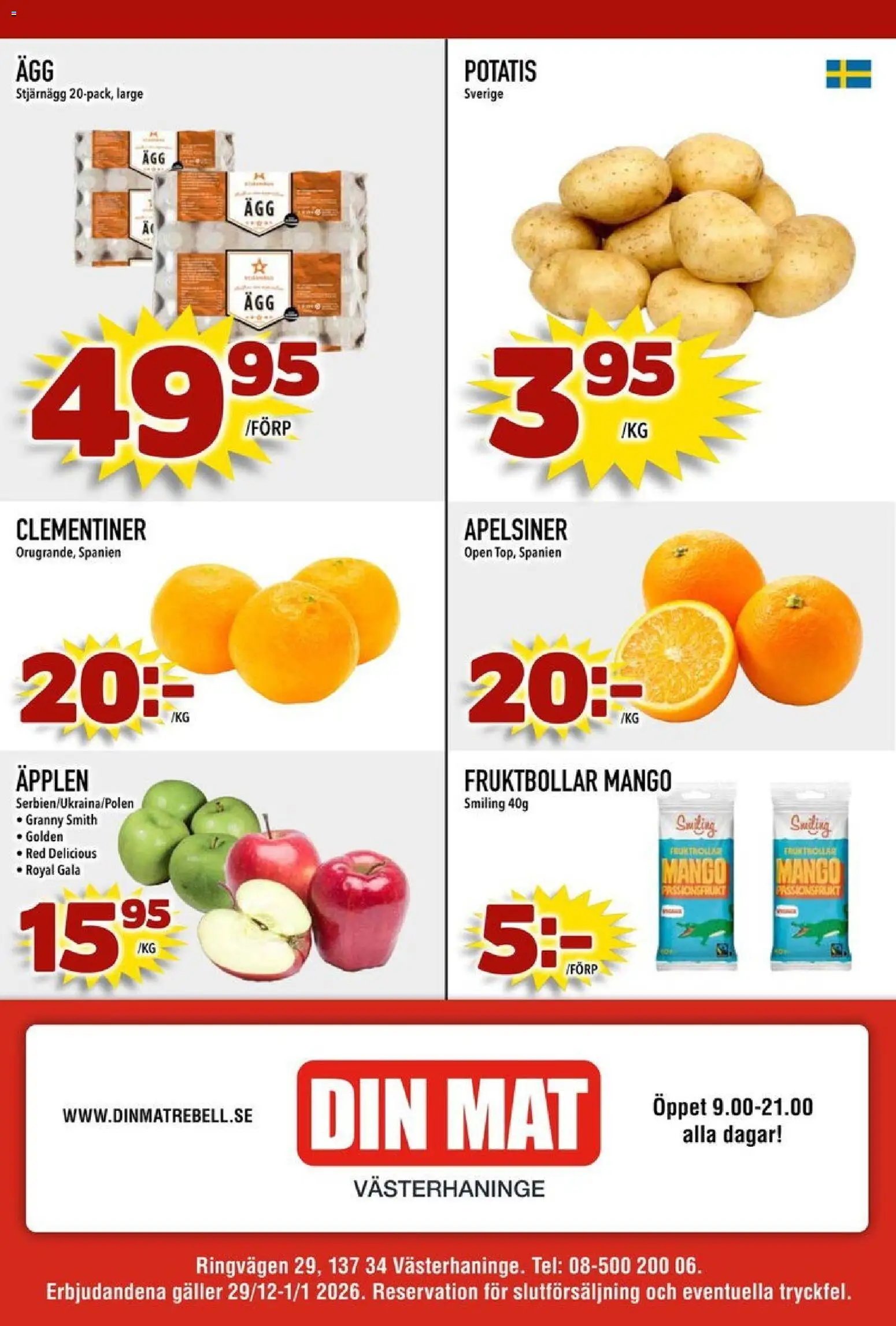 Din Mat Reklamblad från 29/12/2026 Aktuella reklamblad Din Mat