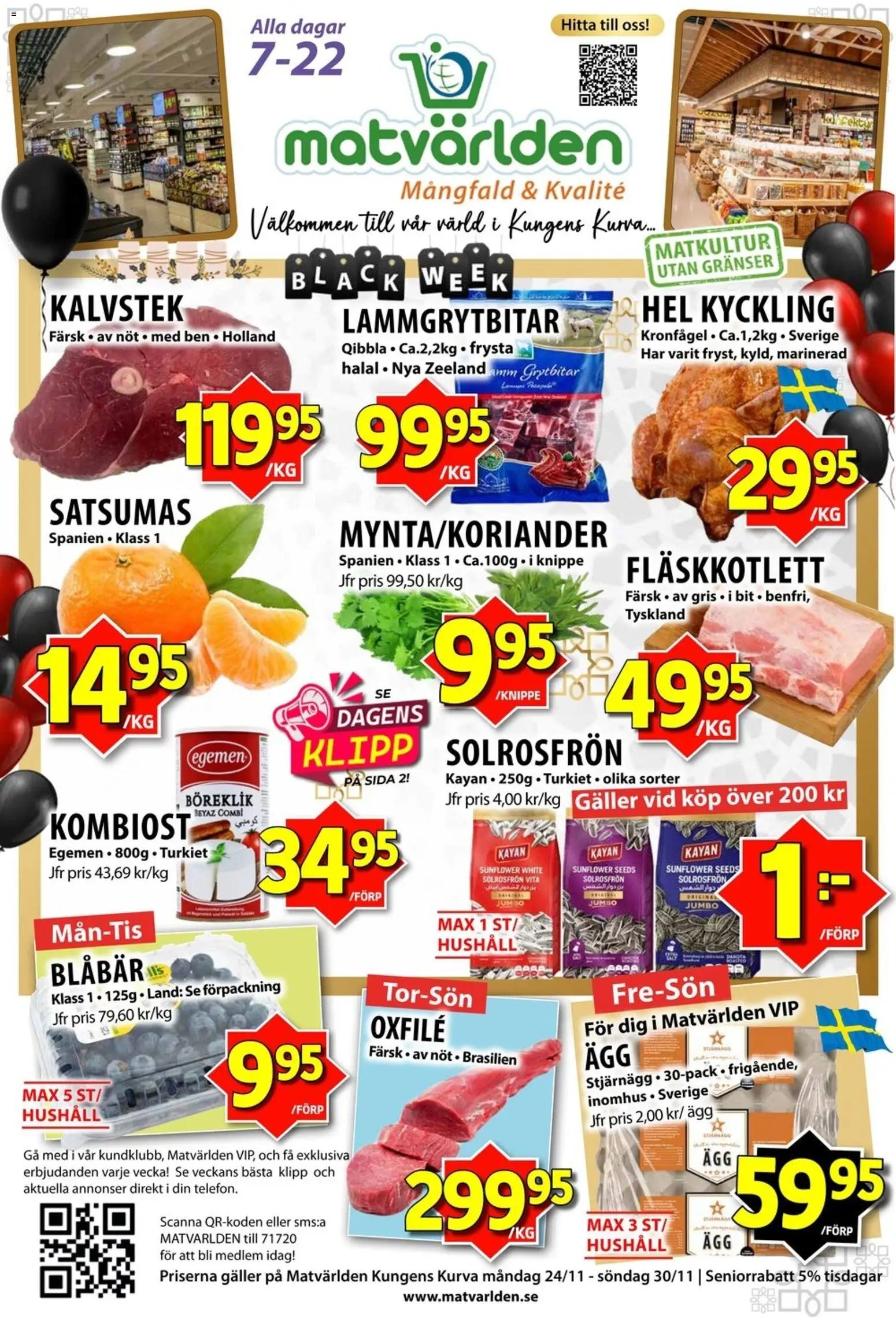 Matvärlden Reklamblad från 24/11/2025 Black Friday varsel