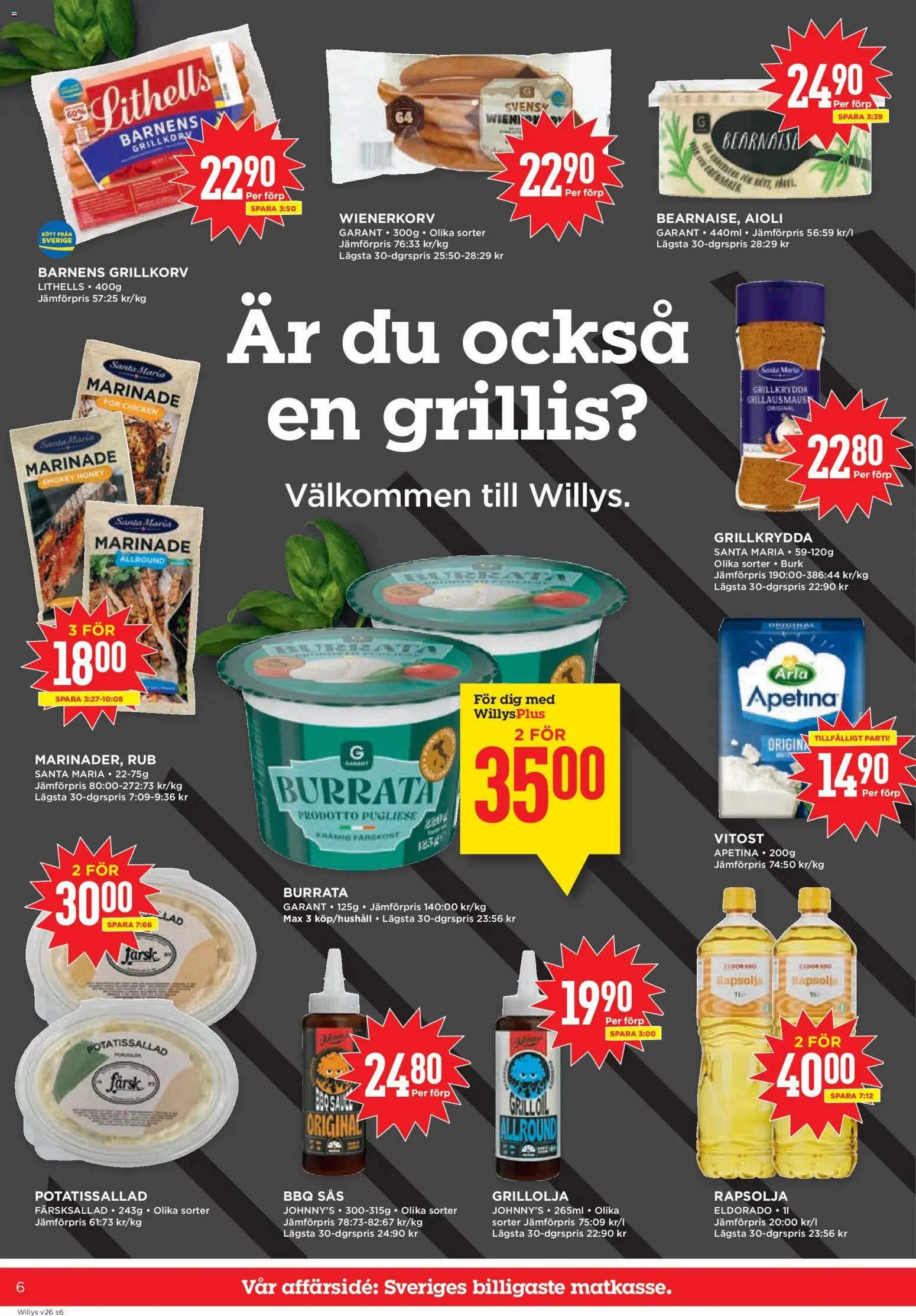 Willys Reklamblad från 22/06/2026 Willys erbjudanden