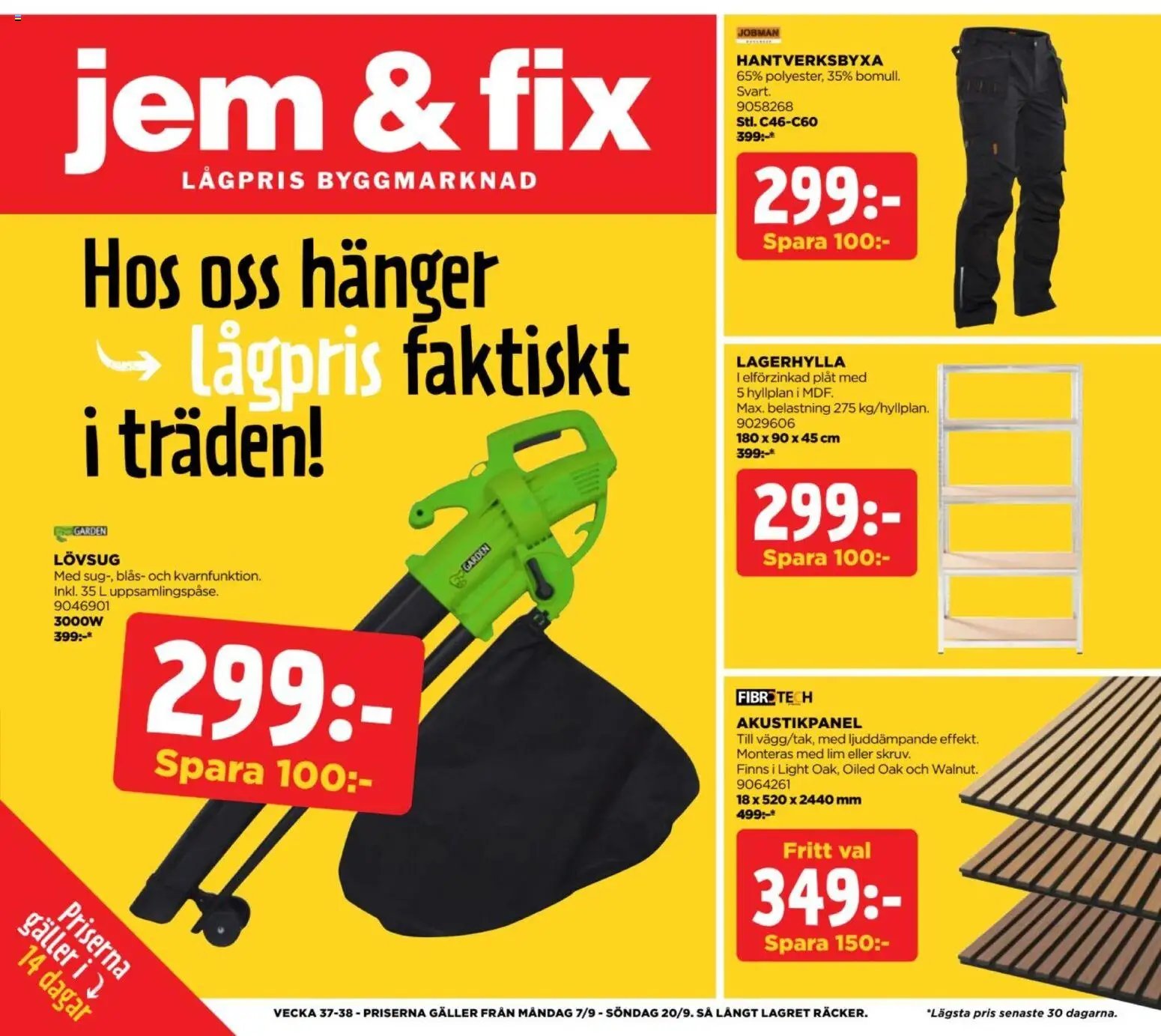 Jem & Fix Reklamblad från 06/09/2026 Jem & Fix erbjudanden