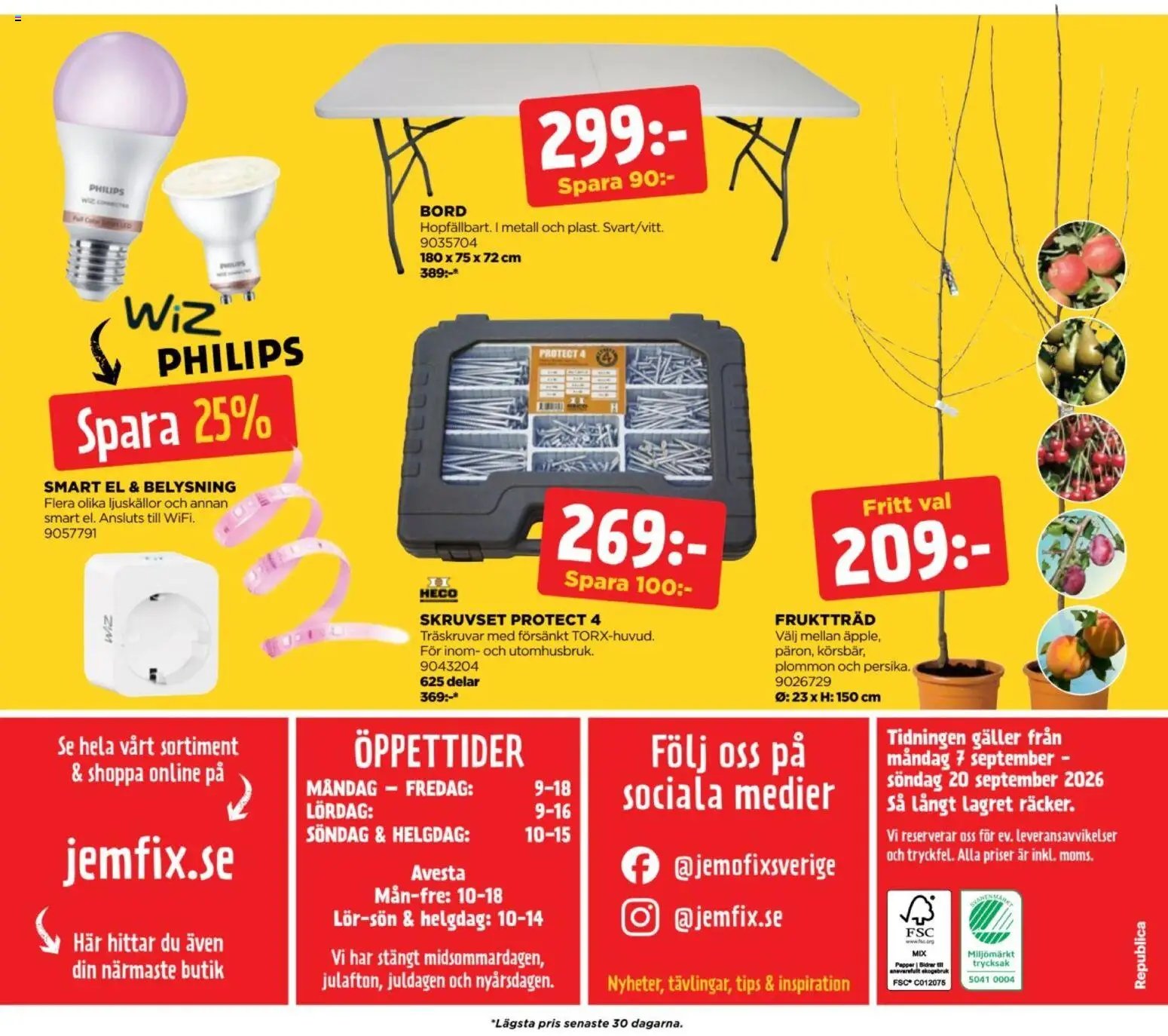 Jem & Fix Reklamblad från 06/09/2026 Jem & Fix erbjudanden