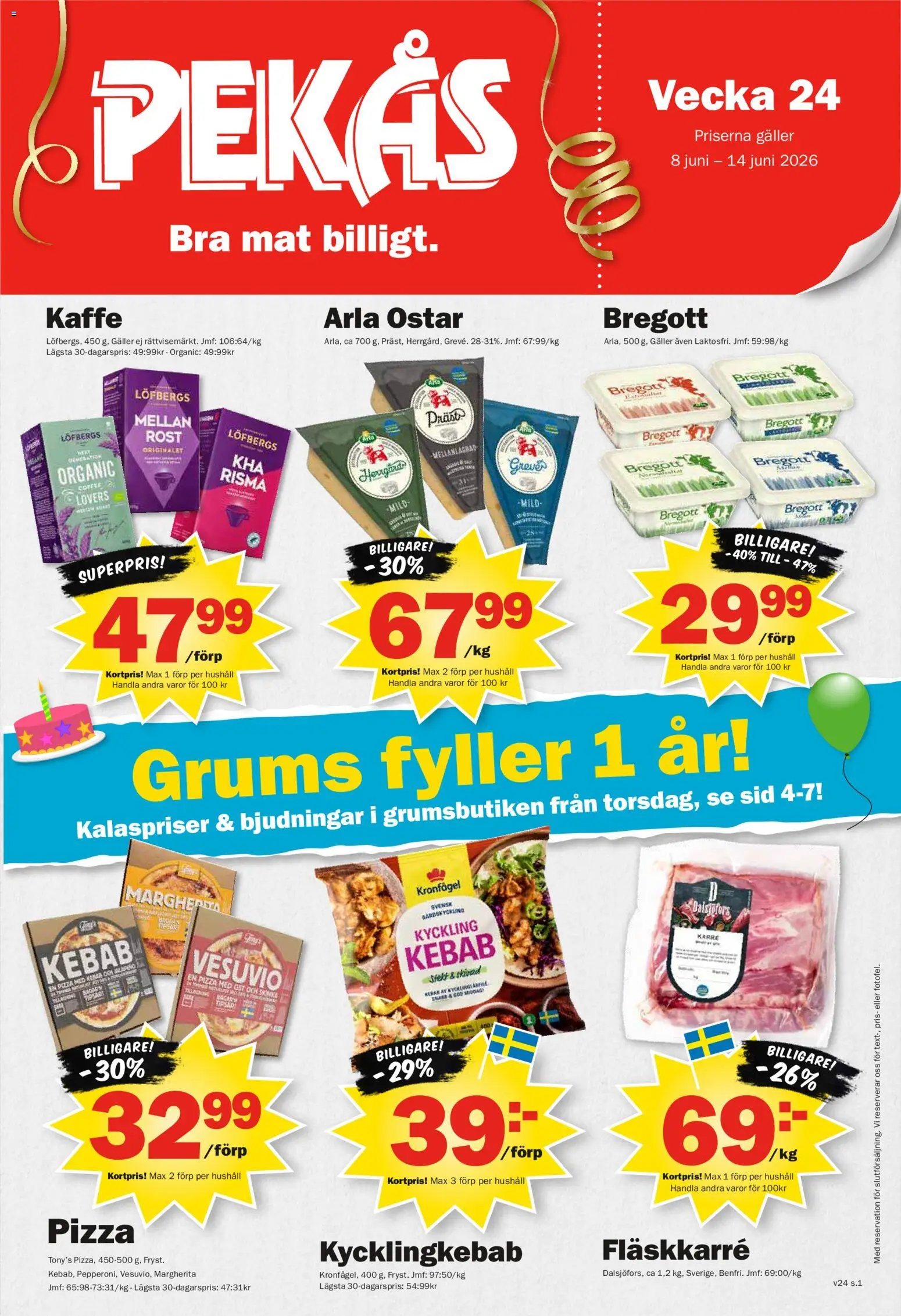 Pekås Reklamblad från 08/06/2026 Pekås erbjudanden