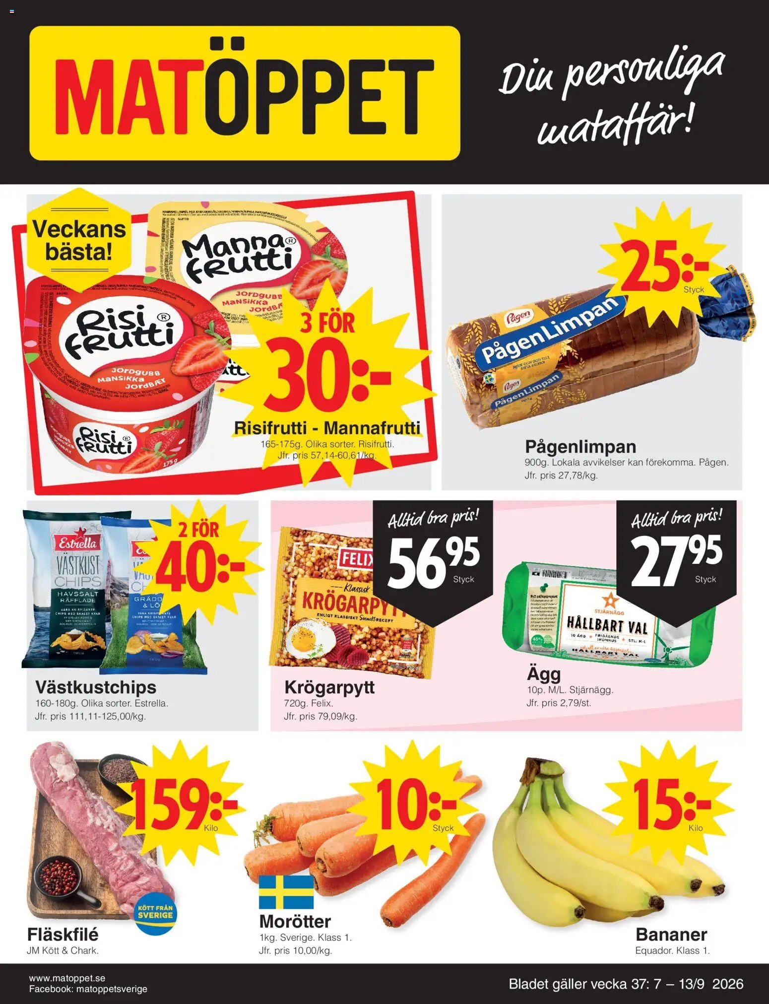 Matöppet Reklamblad från 07/09/2026 Matöppet erbjudanden