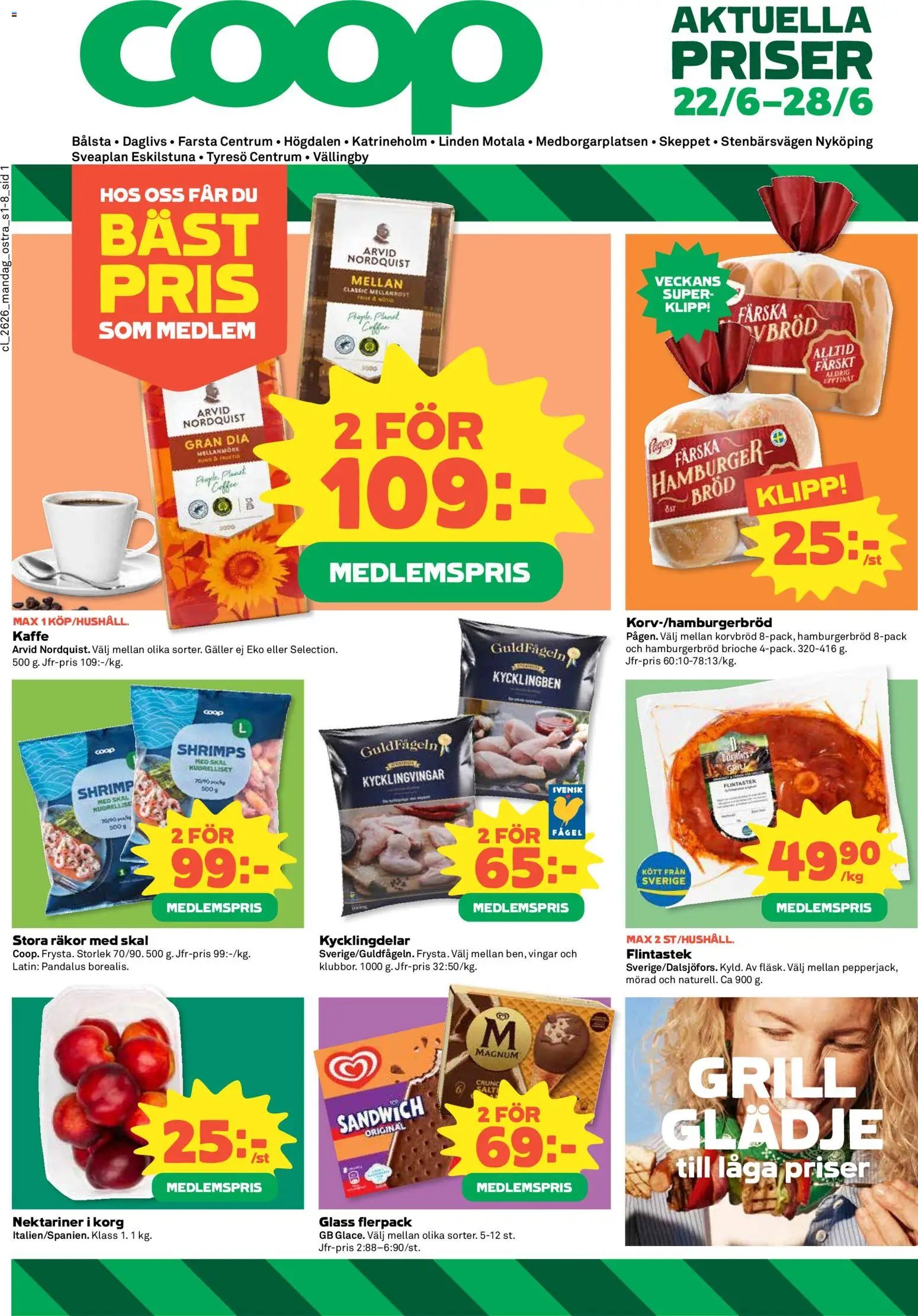 Coop Daglivs Reklamblad från 22/06/2026 Coop Daglivs erbjudanden