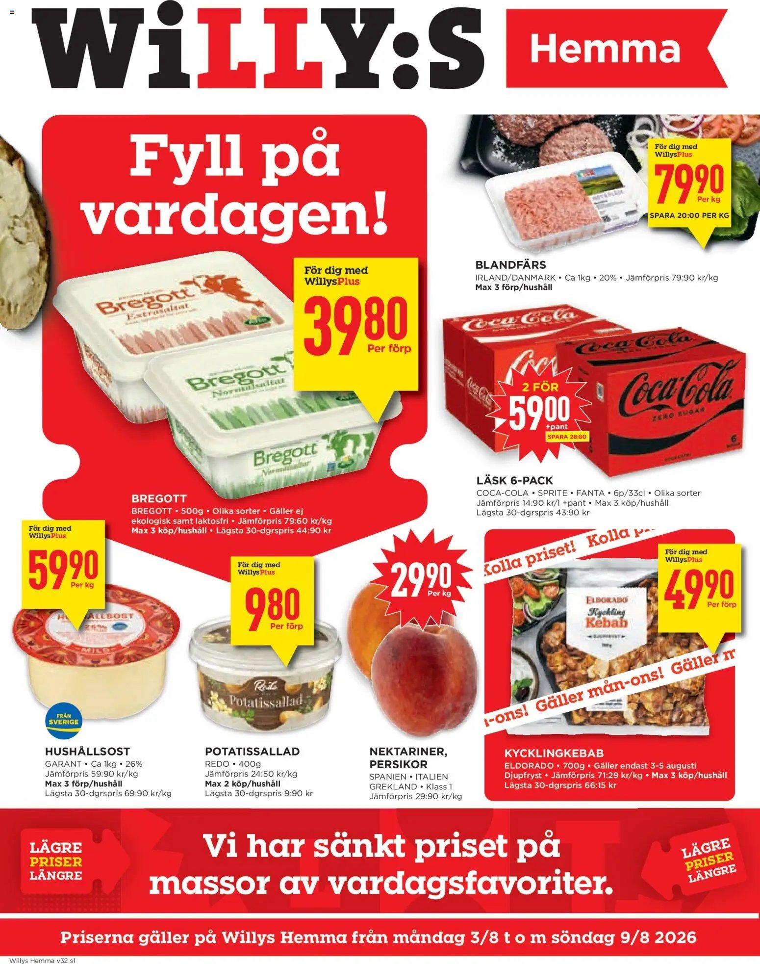 Willys Reklamblad från 03/08/2026 Aktuella reklamblad Willys Hemma