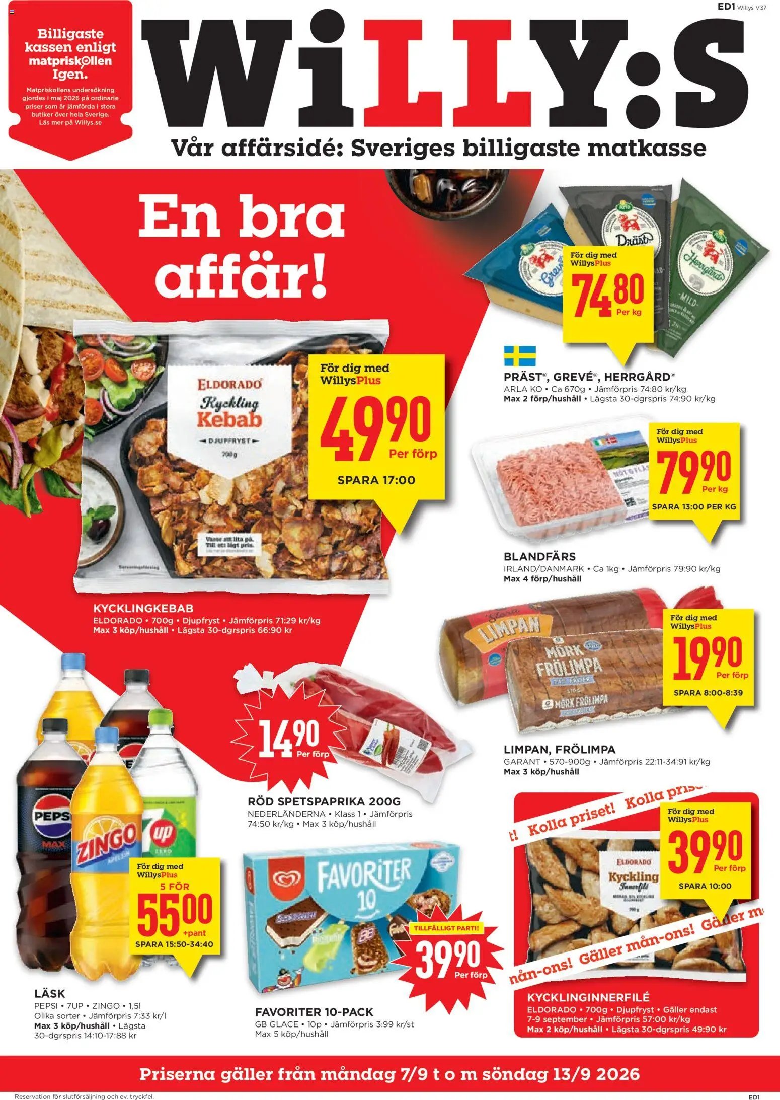 Willys Reklamblad från 07/09/2026 Willys erbjudanden
