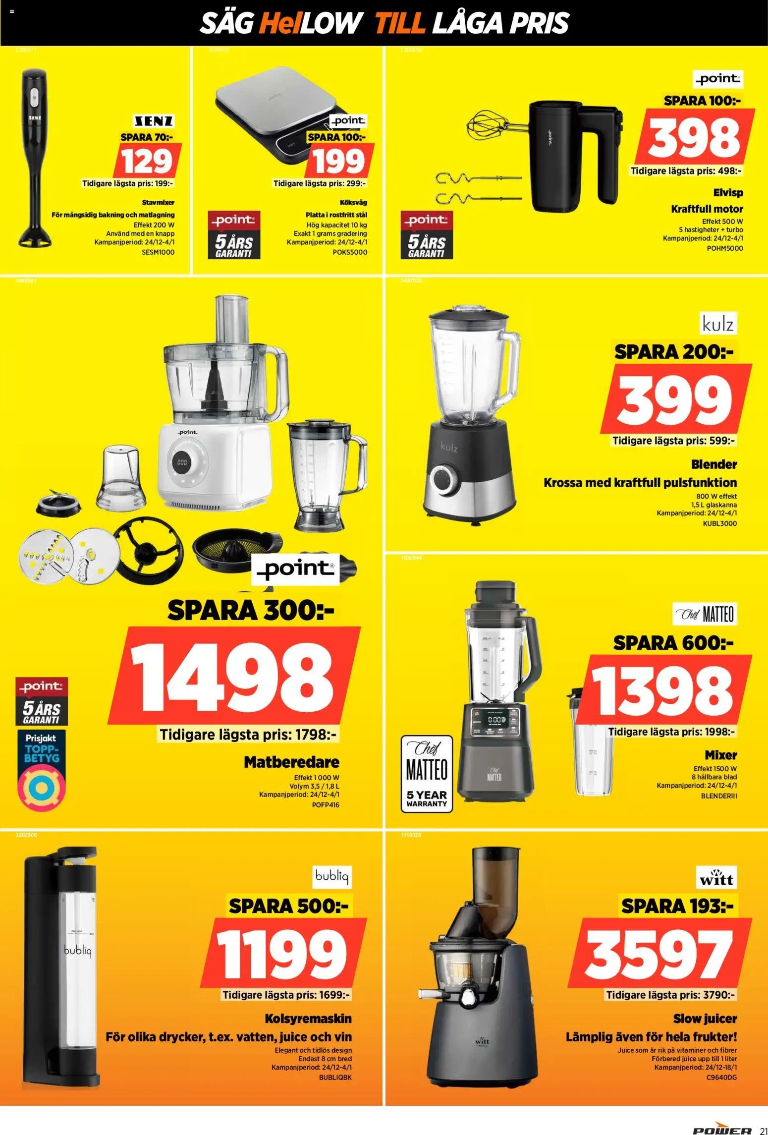 Power Reklamblad från 29/12/2025 Aktuella reklamblad Power