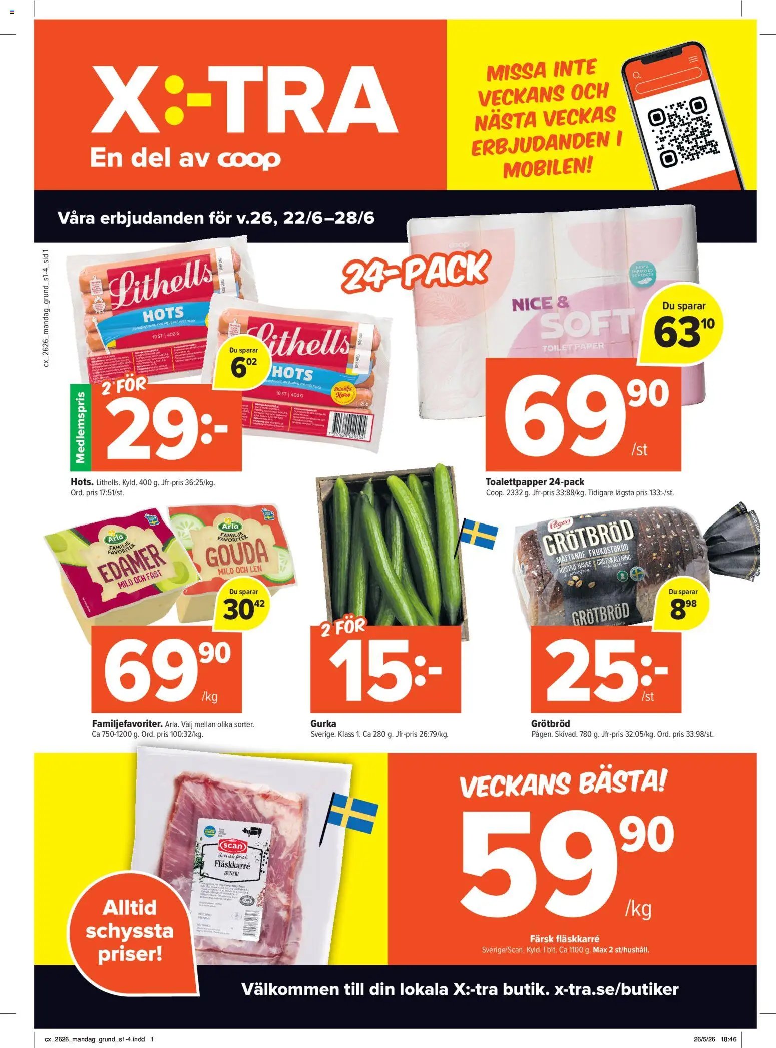 Coop Daglivs Reklamblad från 22/06/2026 Coop Daglivs erbjudanden
