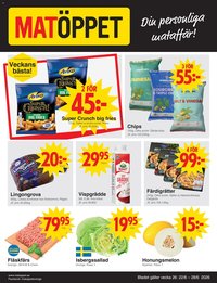 Matöppet Reklamblad från 22/06/2026 Matöppet erbjudanden