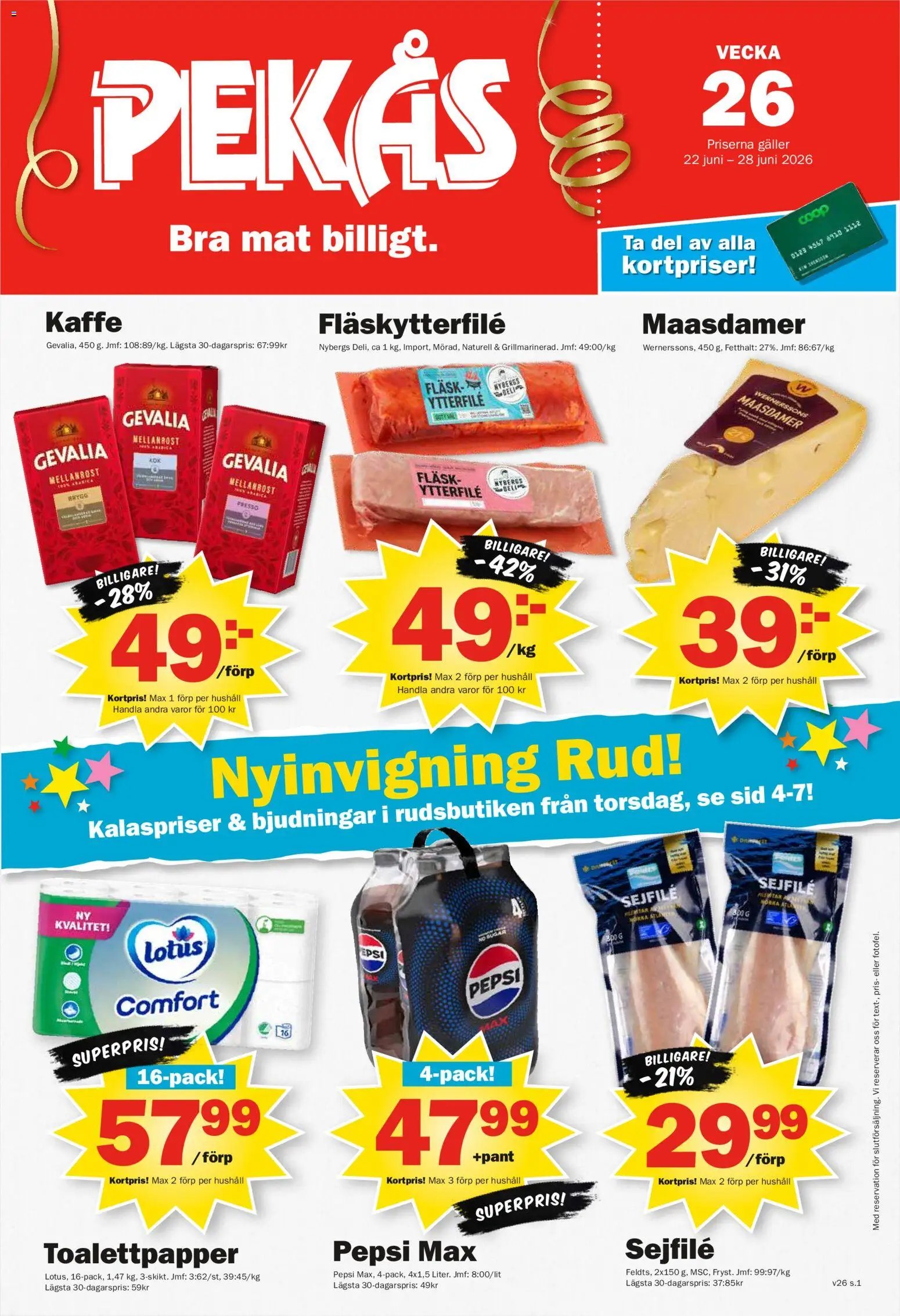 Pekås Reklamblad från 22/06/2026 Pekås erbjudanden