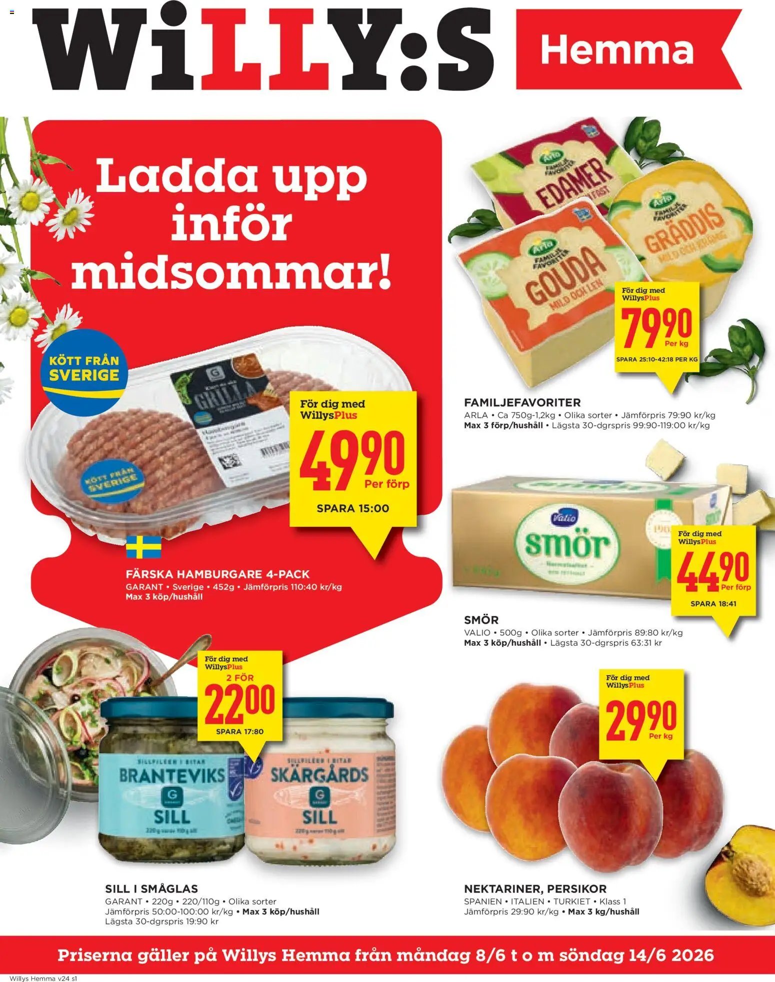 Willys Reklamblad från 08/06/2026 Willys erbjudanden