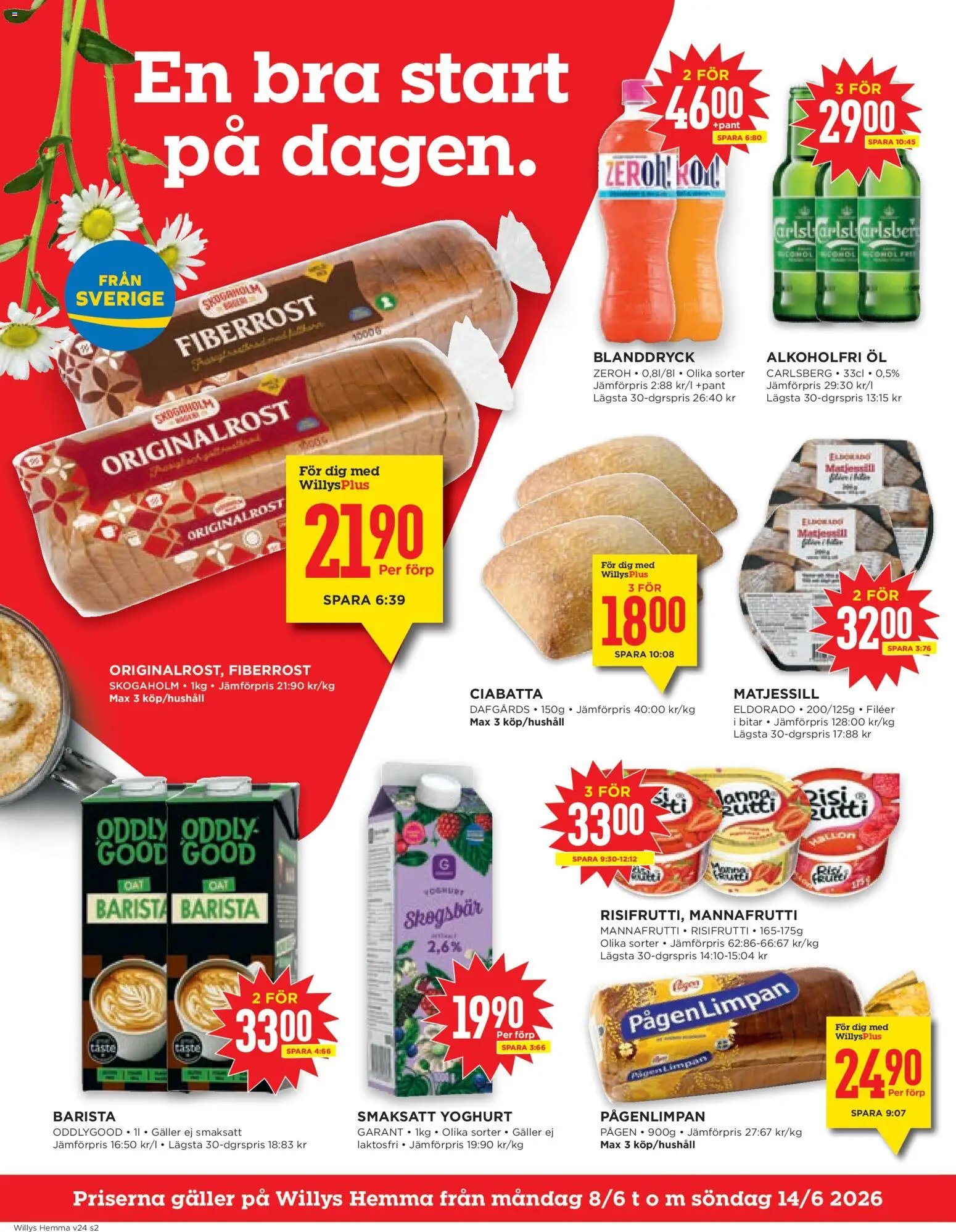 Willys Reklamblad från 08/06/2026 Willys erbjudanden
