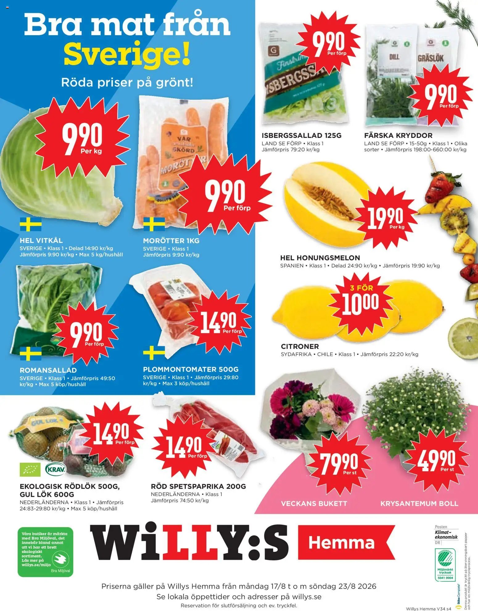 Willys Reklamblad från 17/08/2026 Willys erbjudanden Hemma