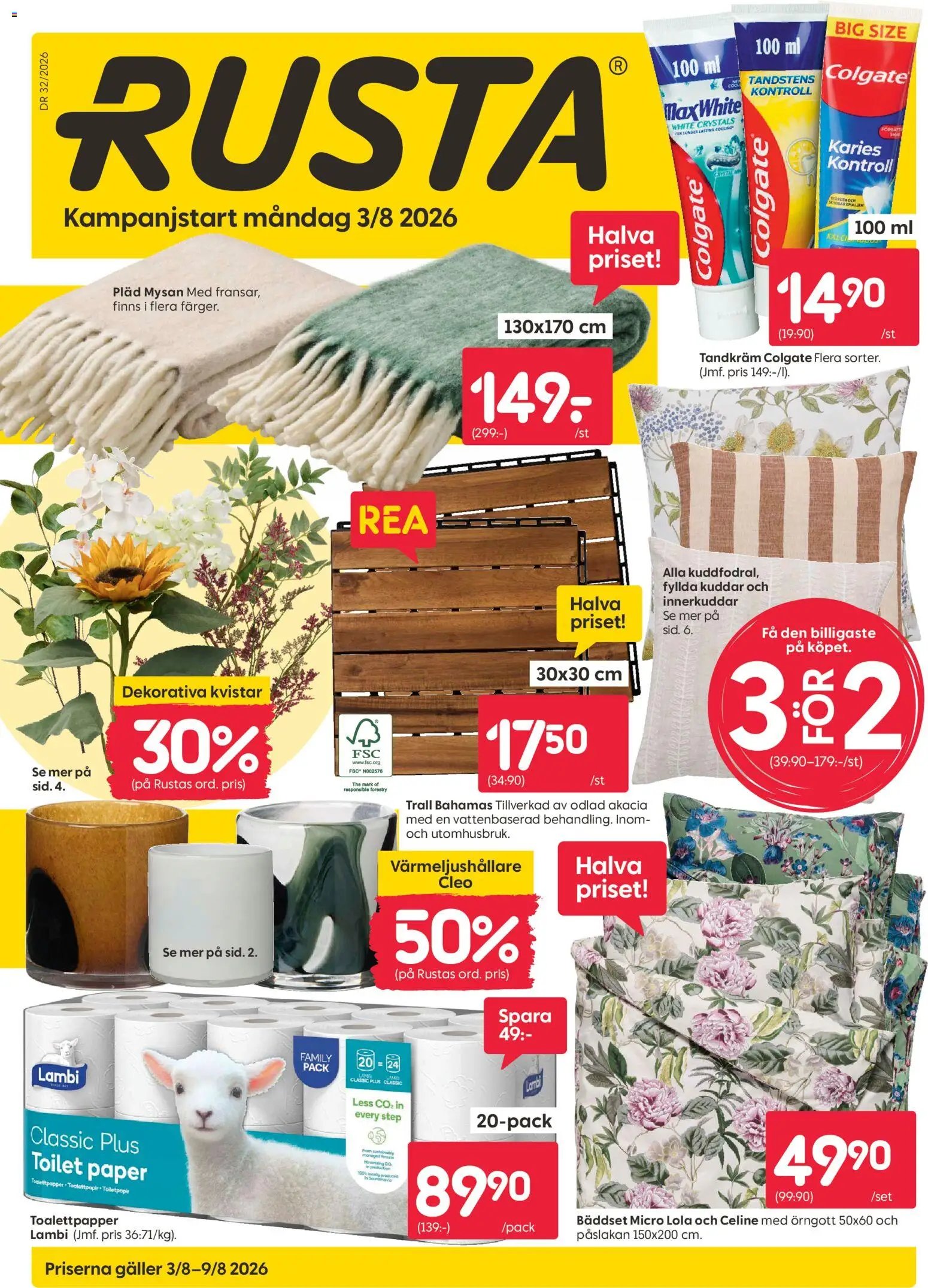 Rusta Reklamblad från 03/08/2026 Rusta erbjudanden