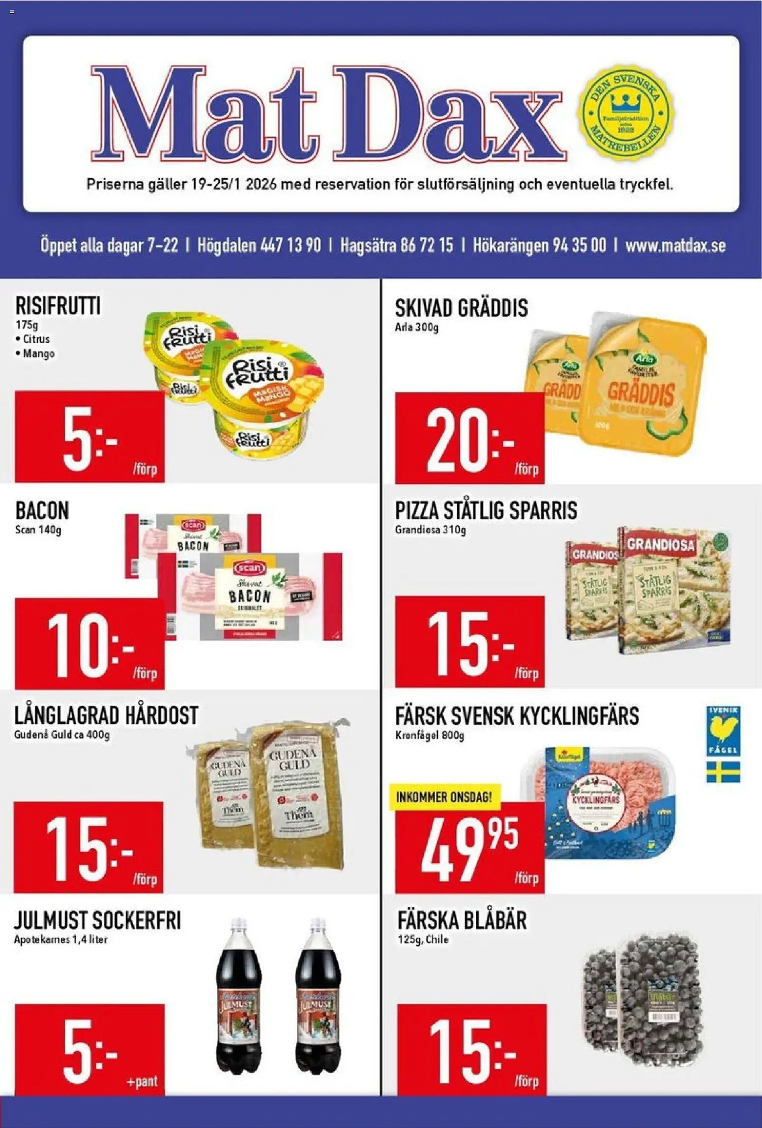 Matdax Reklamblad från 19/01/2026 Aktuella reklamblad Matdax
