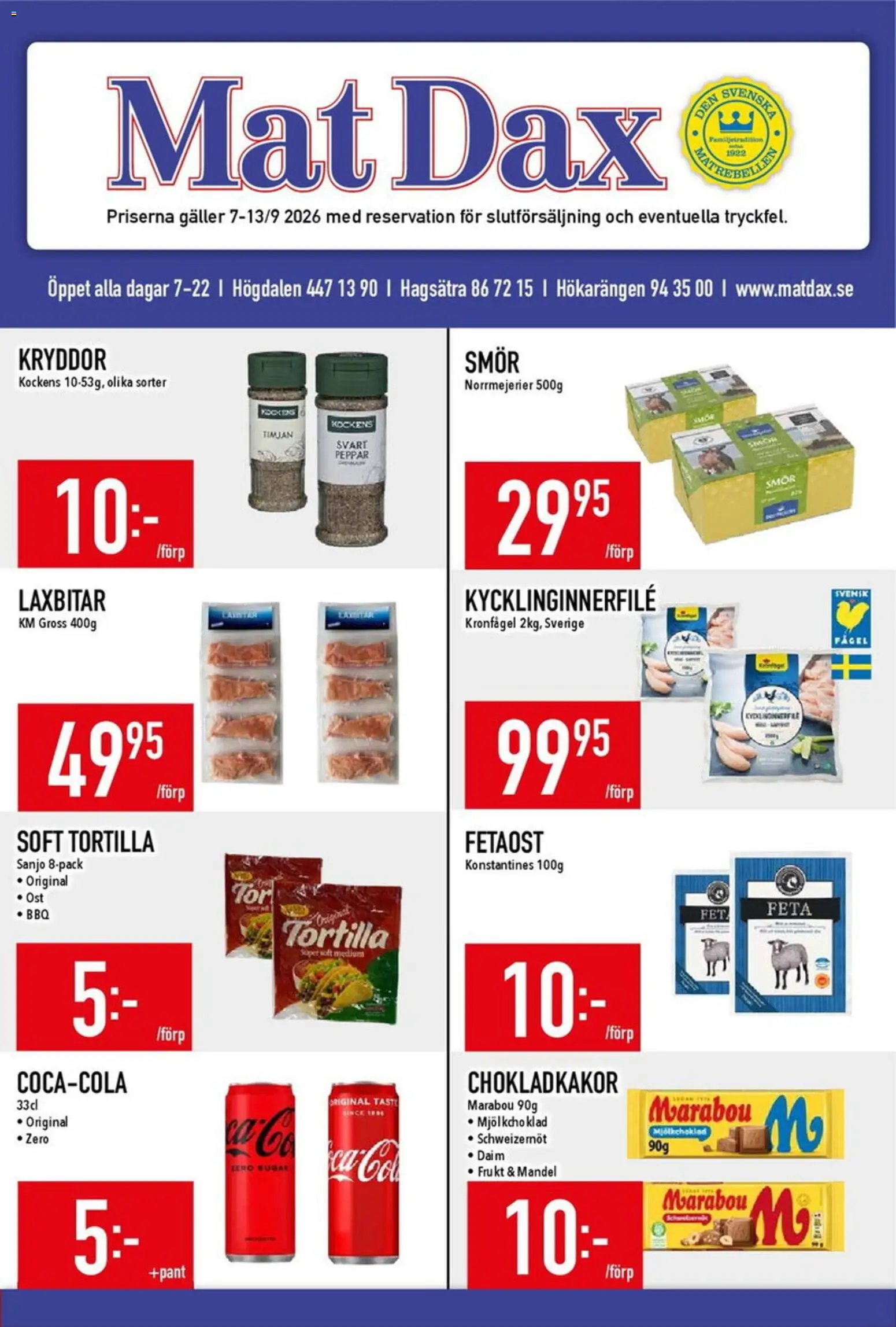 Matdax Reklamblad från 07/09/2026 Matdax erbjudanden