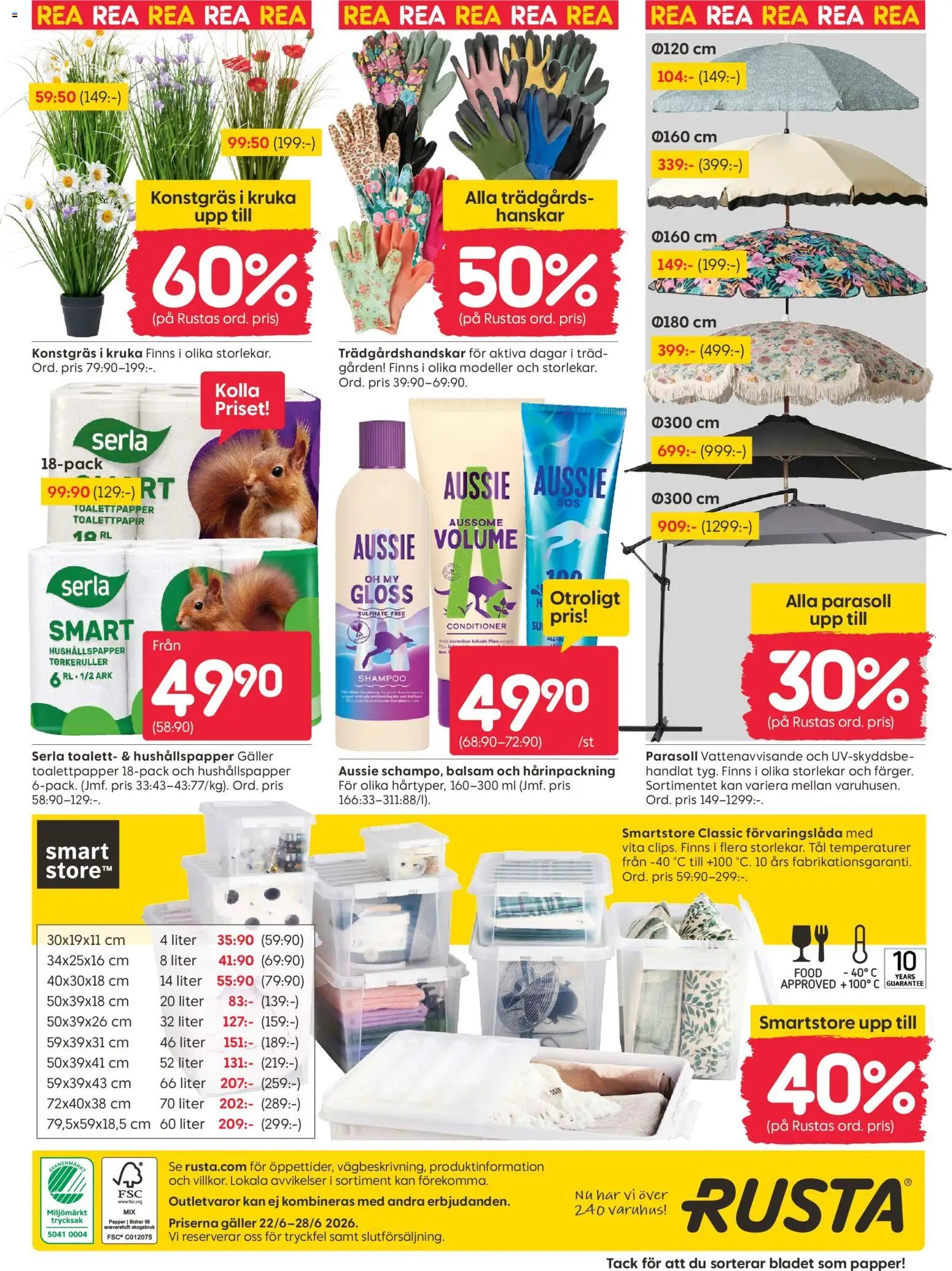 Rusta Reklamblad från 22/06/2026 Rusta erbjudanden