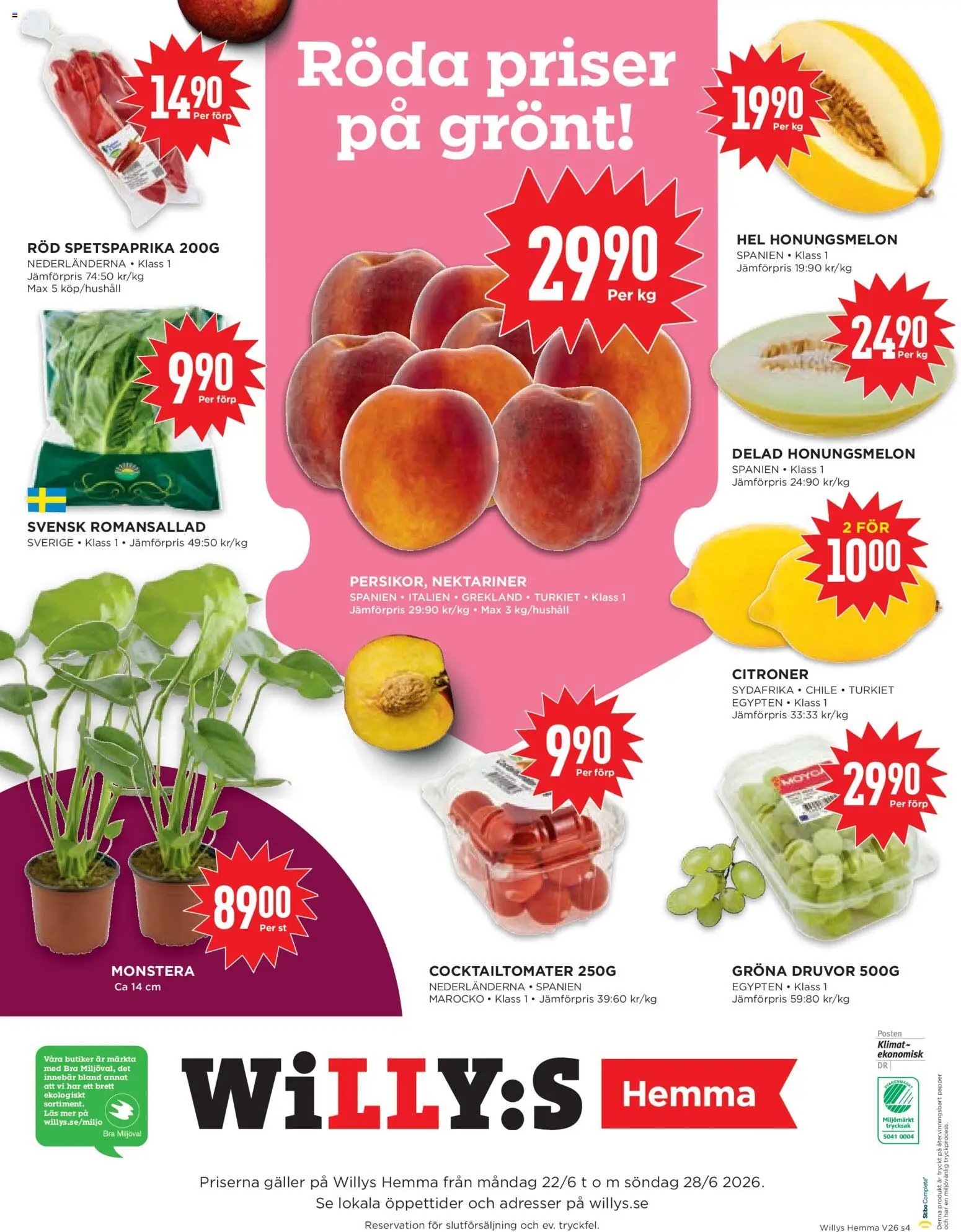 Willys Reklamblad från 22/06/2026 Willys erbjudanden Hemma