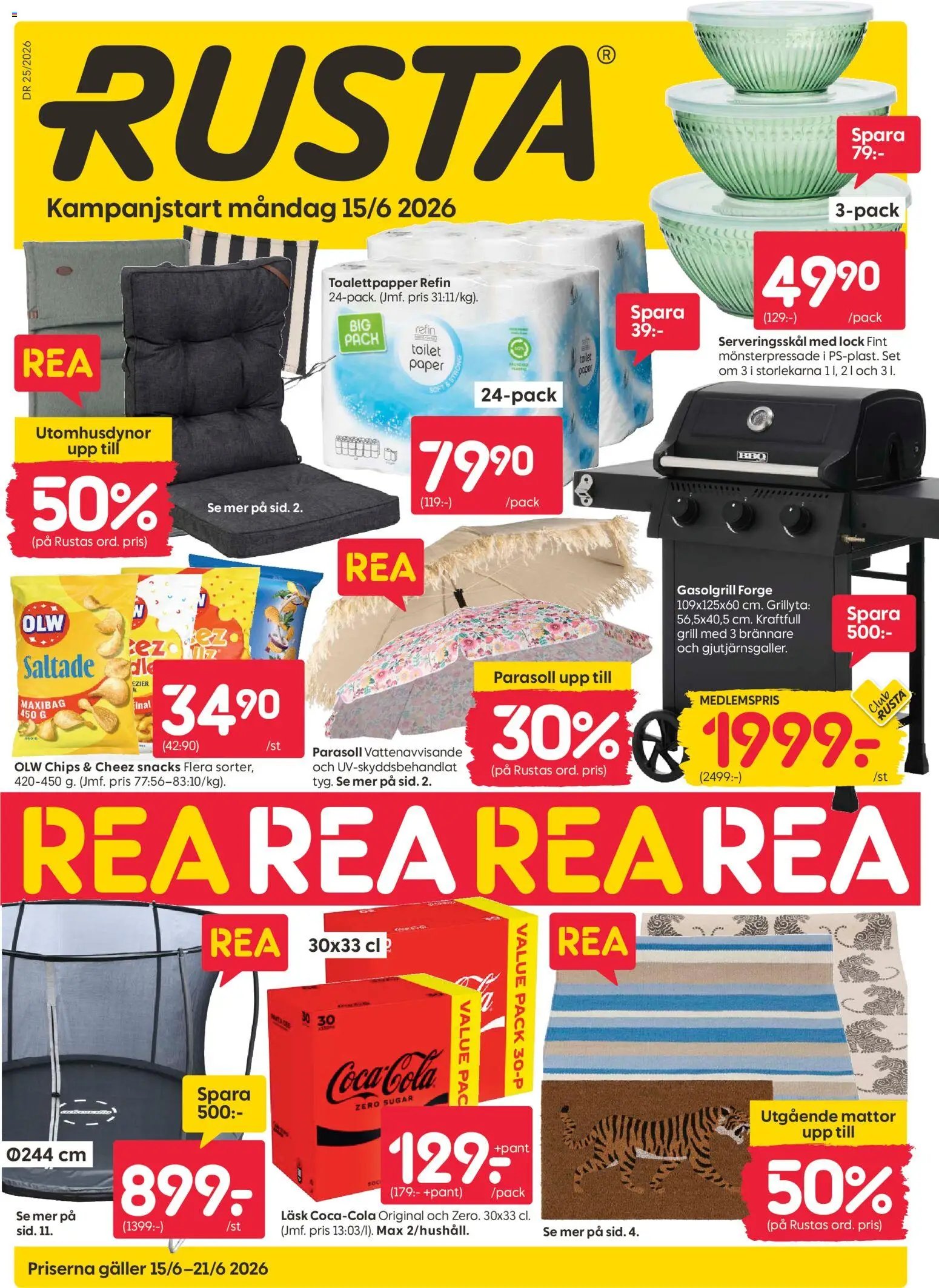 Rusta Reklamblad från 15/06/2026 Rusta erbjudanden