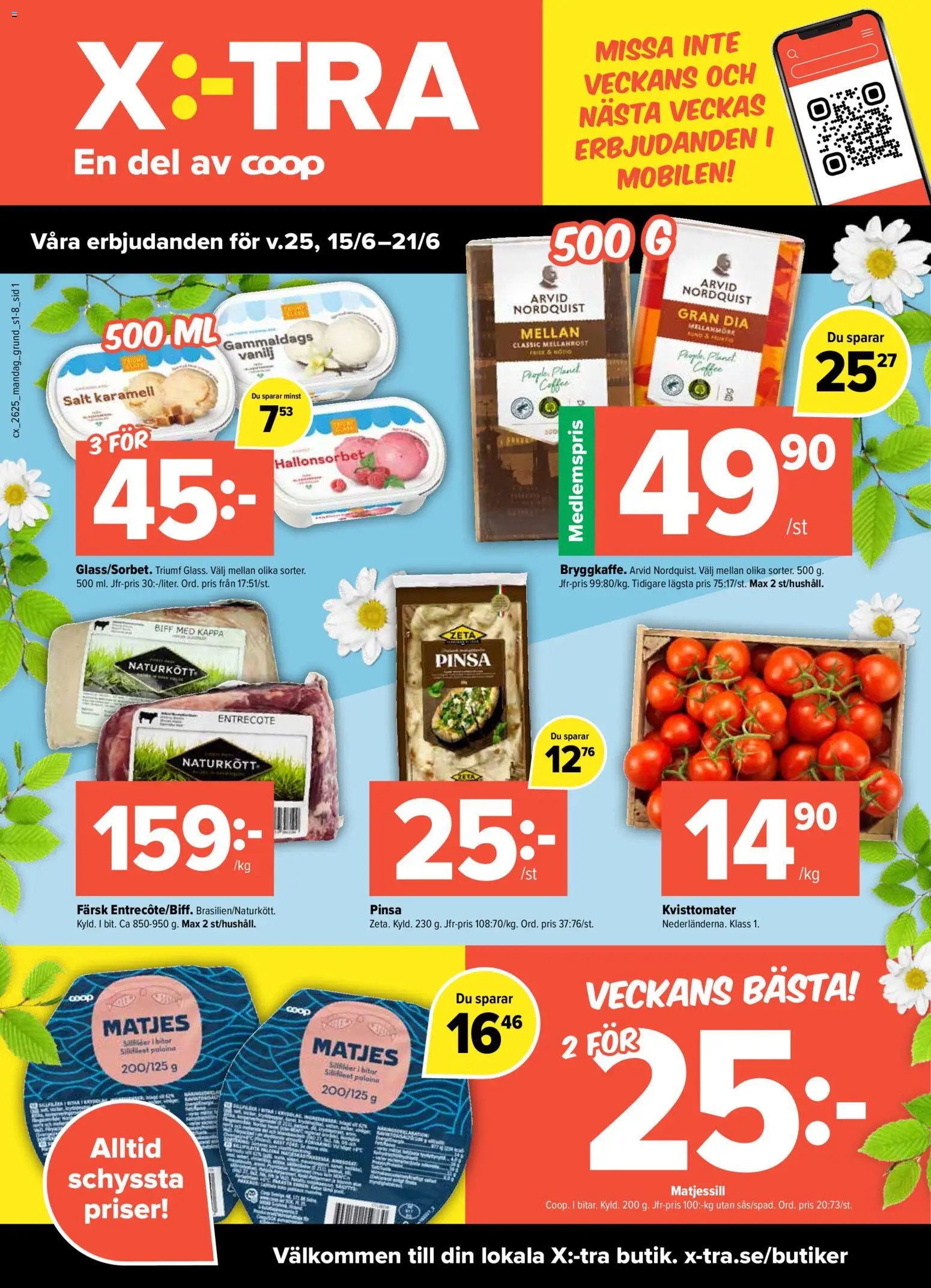 Coop Daglivs Reklamblad från 15/06/2026 Coop Daglivs erbjudanden xtra