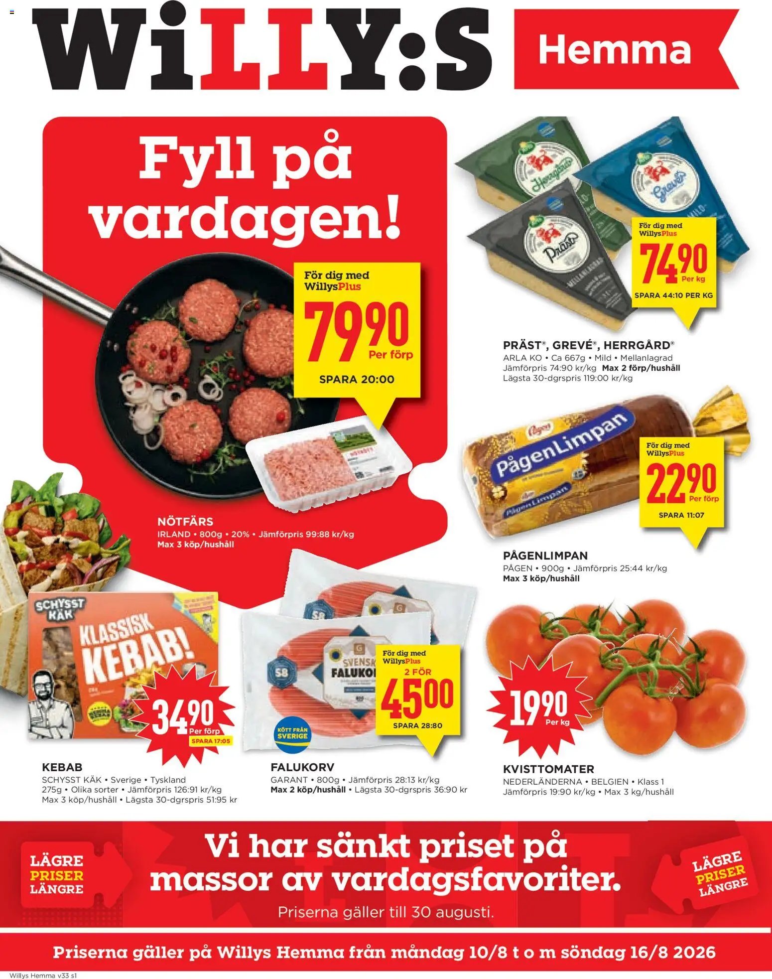 Willys Reklamblad från 10/08/2026 Willys erbjudanden Hemma