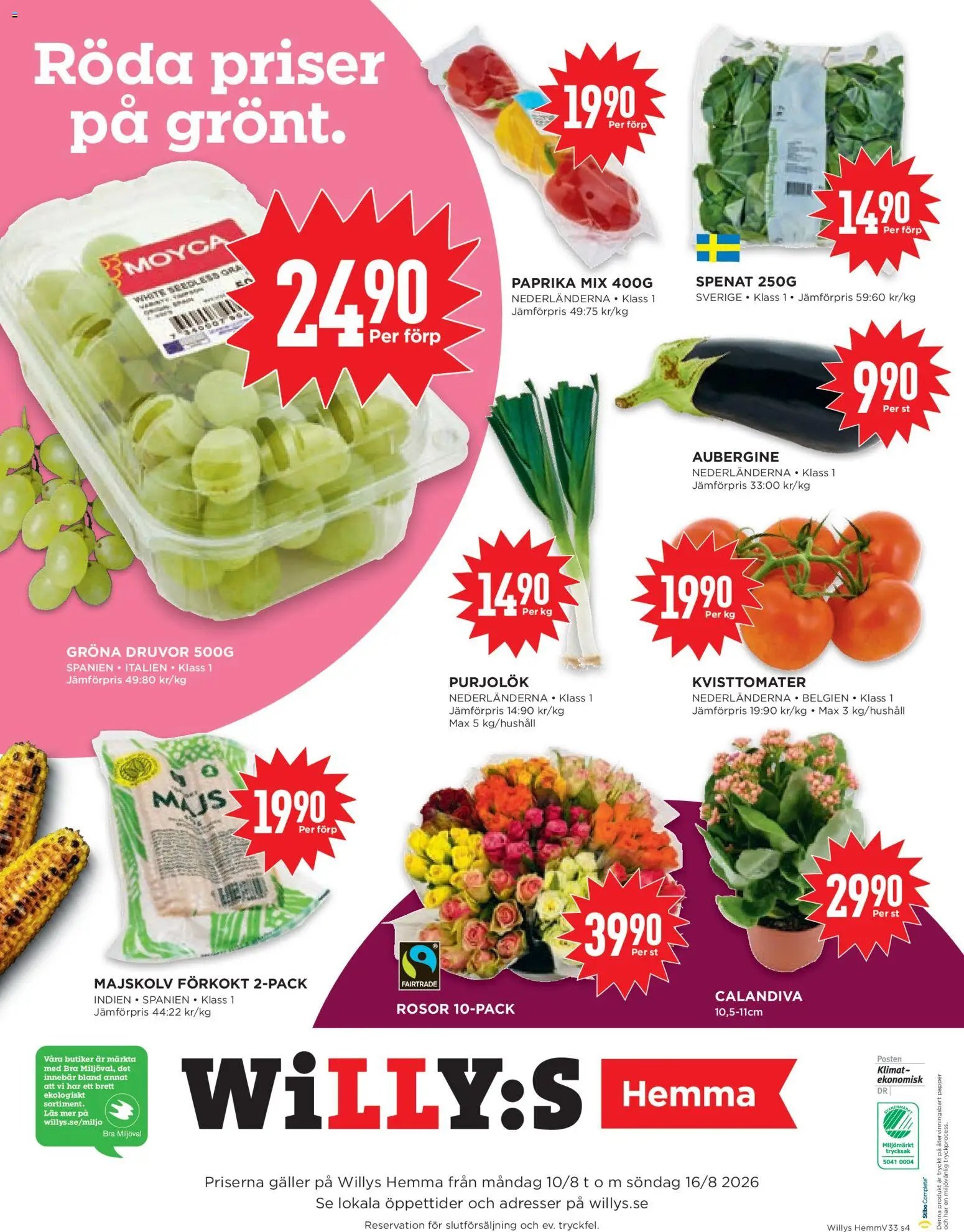 Willys Reklamblad från 10/08/2026 Willys erbjudanden Hemma