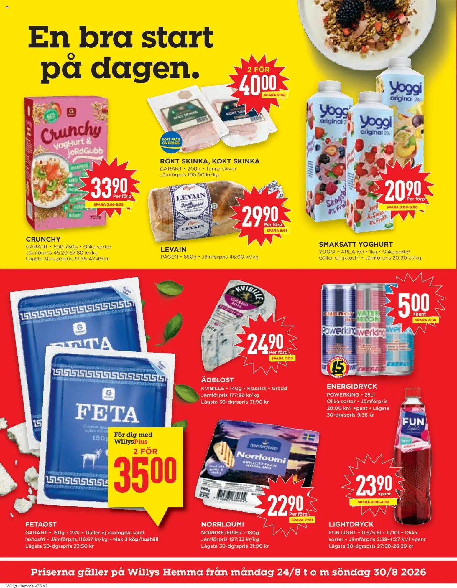 Willys Reklamblad från 24/08/2026 Willys erbjudanden Hemma