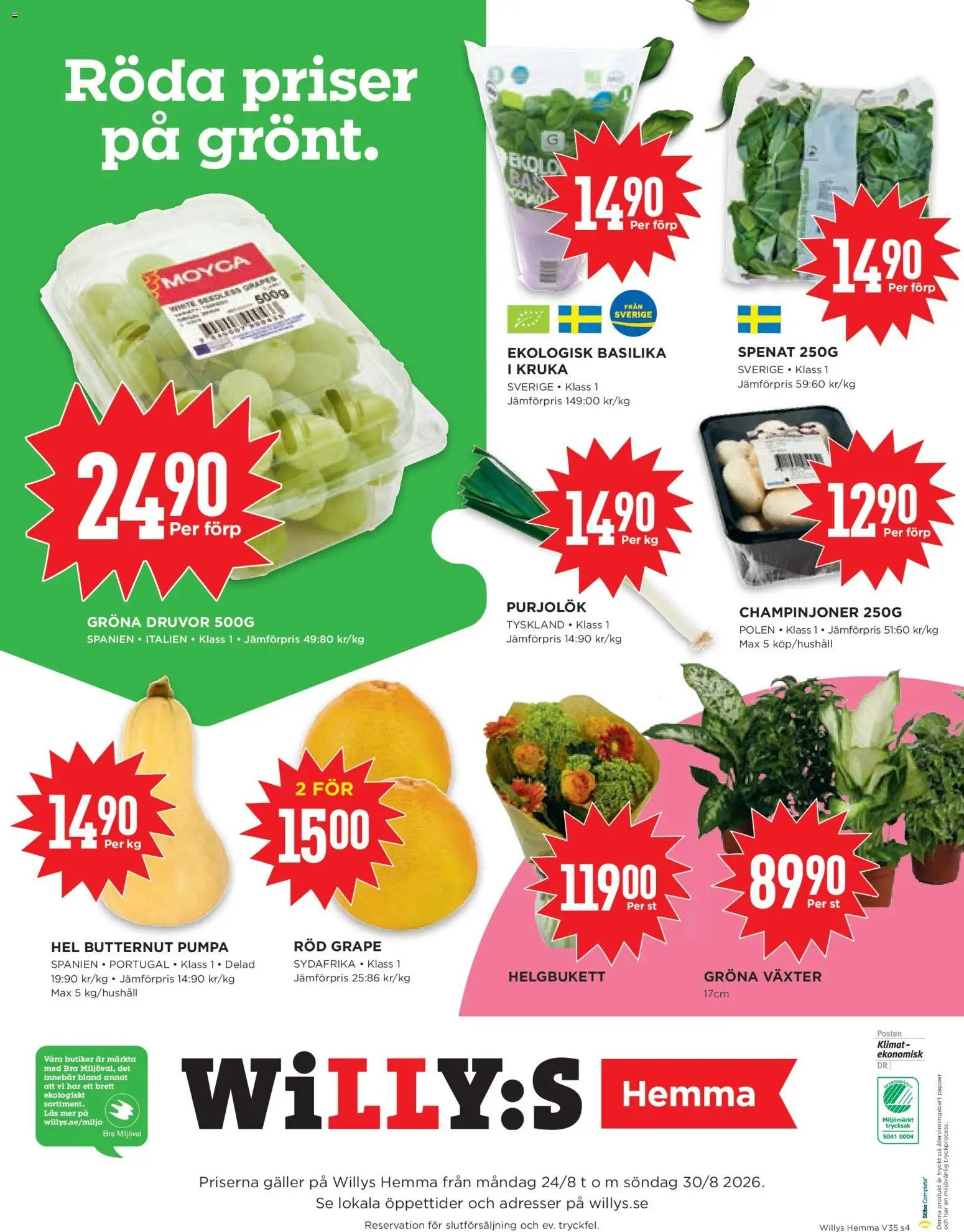 Willys Reklamblad från 24/08/2026 Willys erbjudanden Hemma