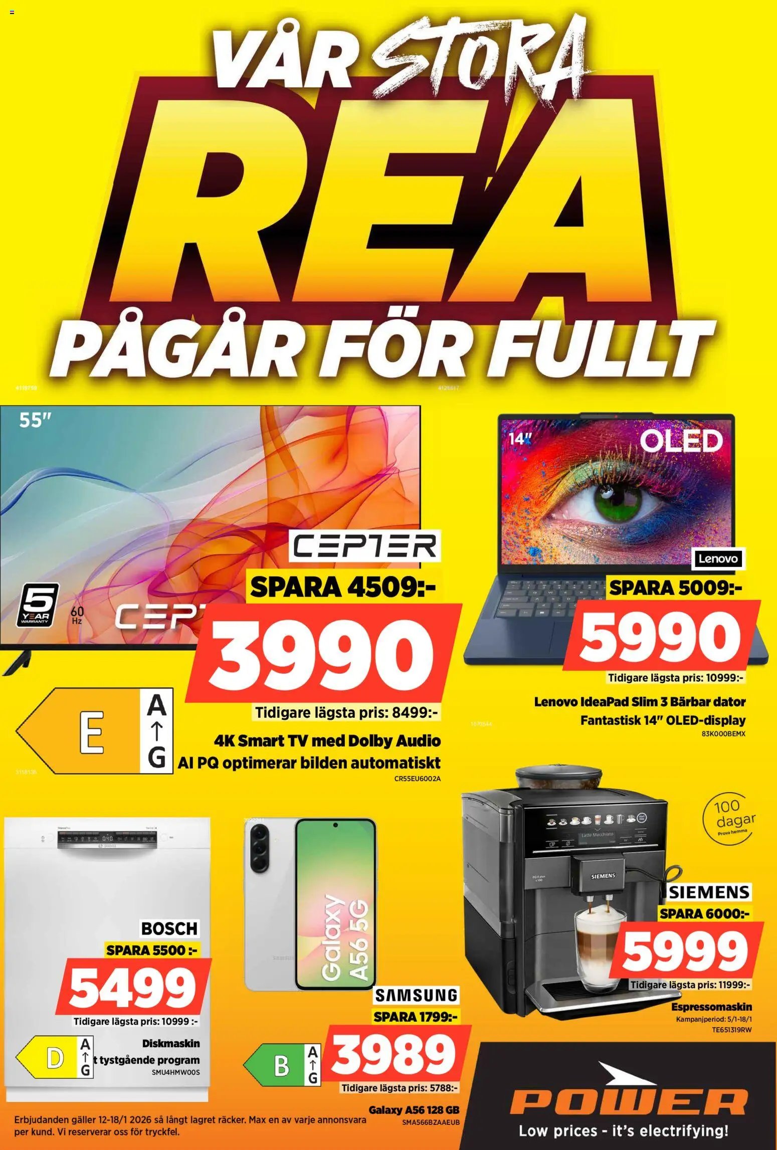 Power Reklamblad från 12/01/2026 Aktuella reklamblad Power