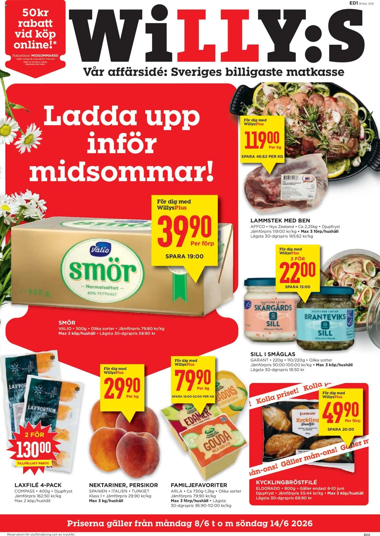 Willys Reklamblad från 08/06/2026 Willys erbjudanden