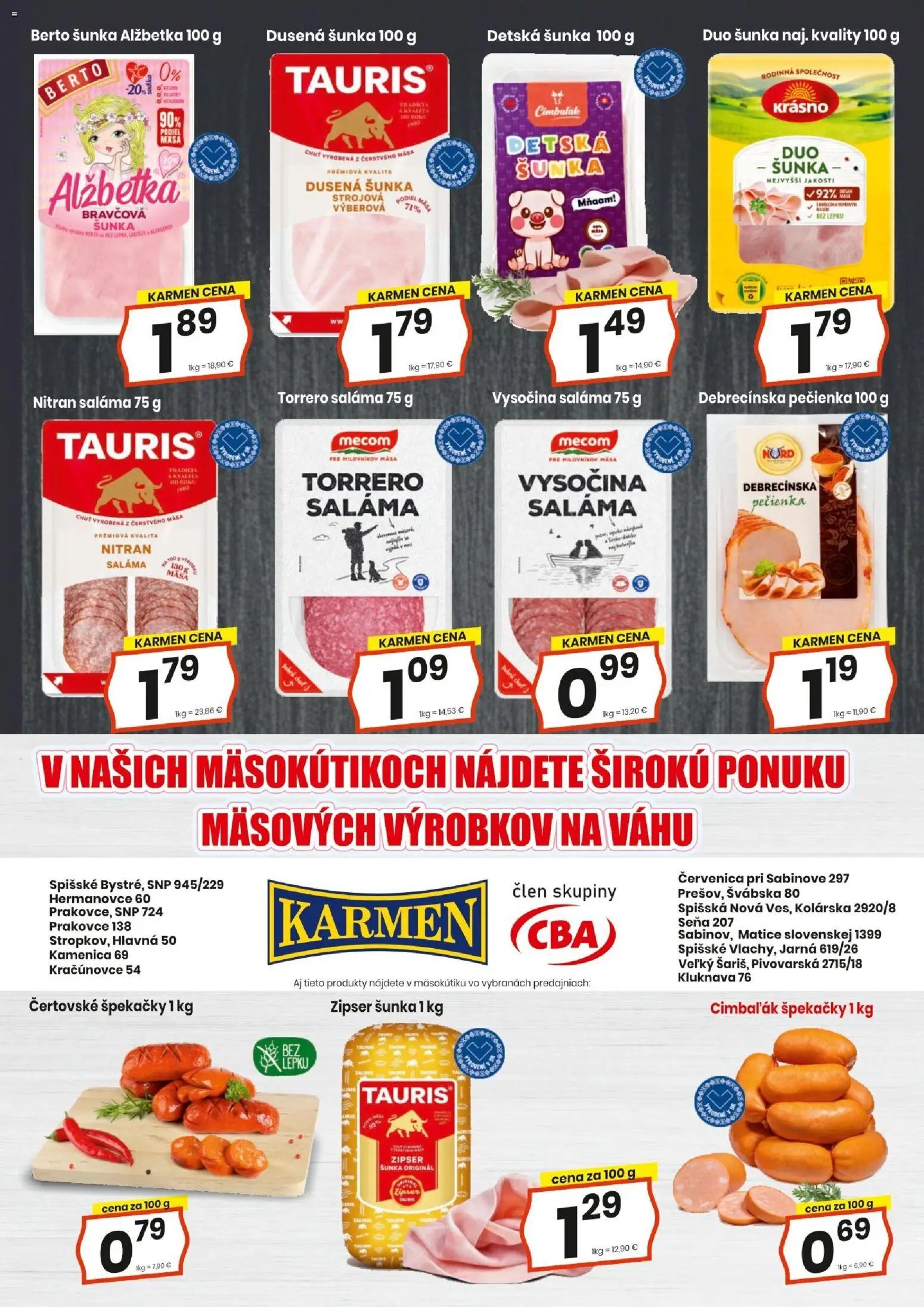 KARMEN CBA leták od 18.06.2026 KARMEN CBA leták