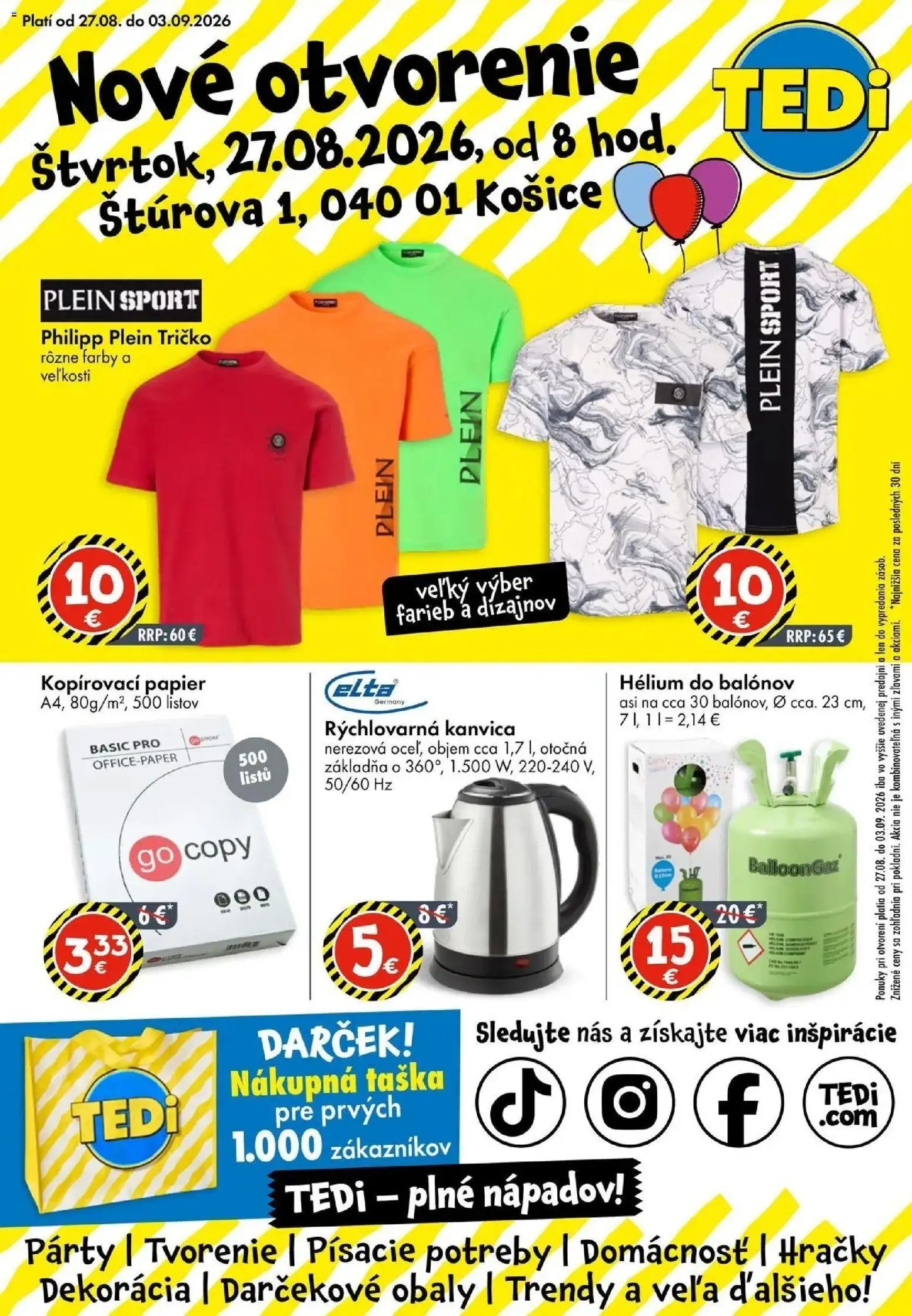 TEDi leták od 23.08.2026 TEDi nové otvorenie - Košice