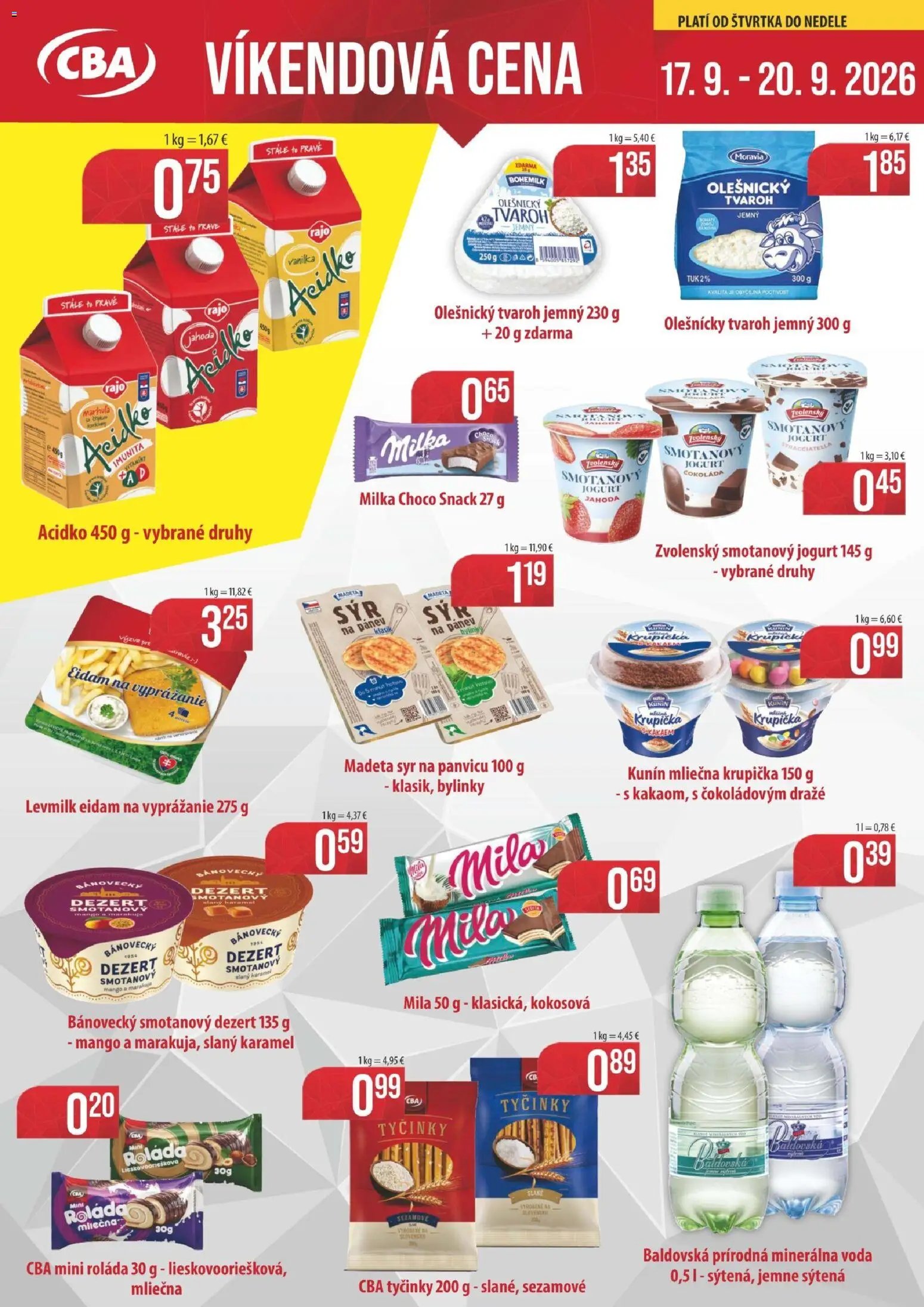 KARMEN CBA leták od 17.09.2026 KARMEN CBA víkendová cena