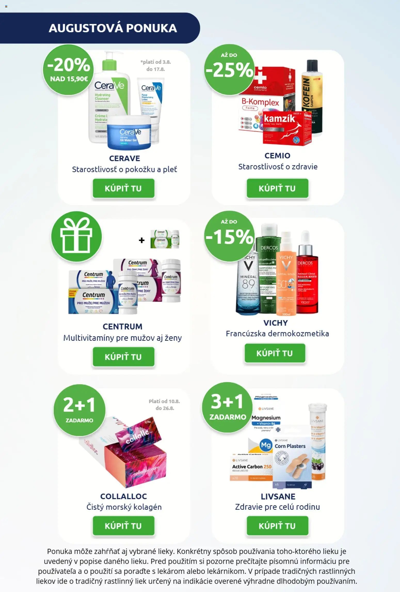BENU Lekáreň leták od 01.08.2026 BENU Lekáreň leták pre E-shop