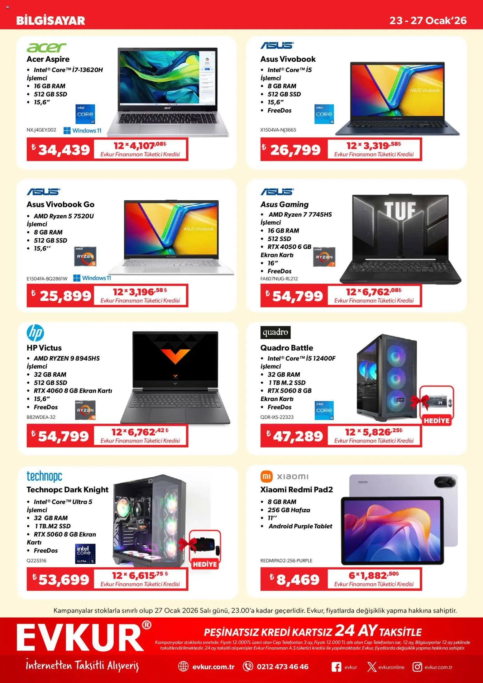 Evkur tarihli katalog 23 0101 2026 Katalog