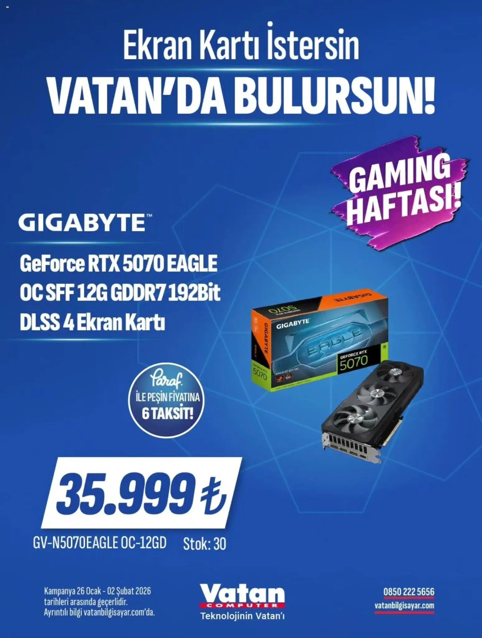 Vatan Bilgisayar tarihli katalog 26 0101 2026 İndirim