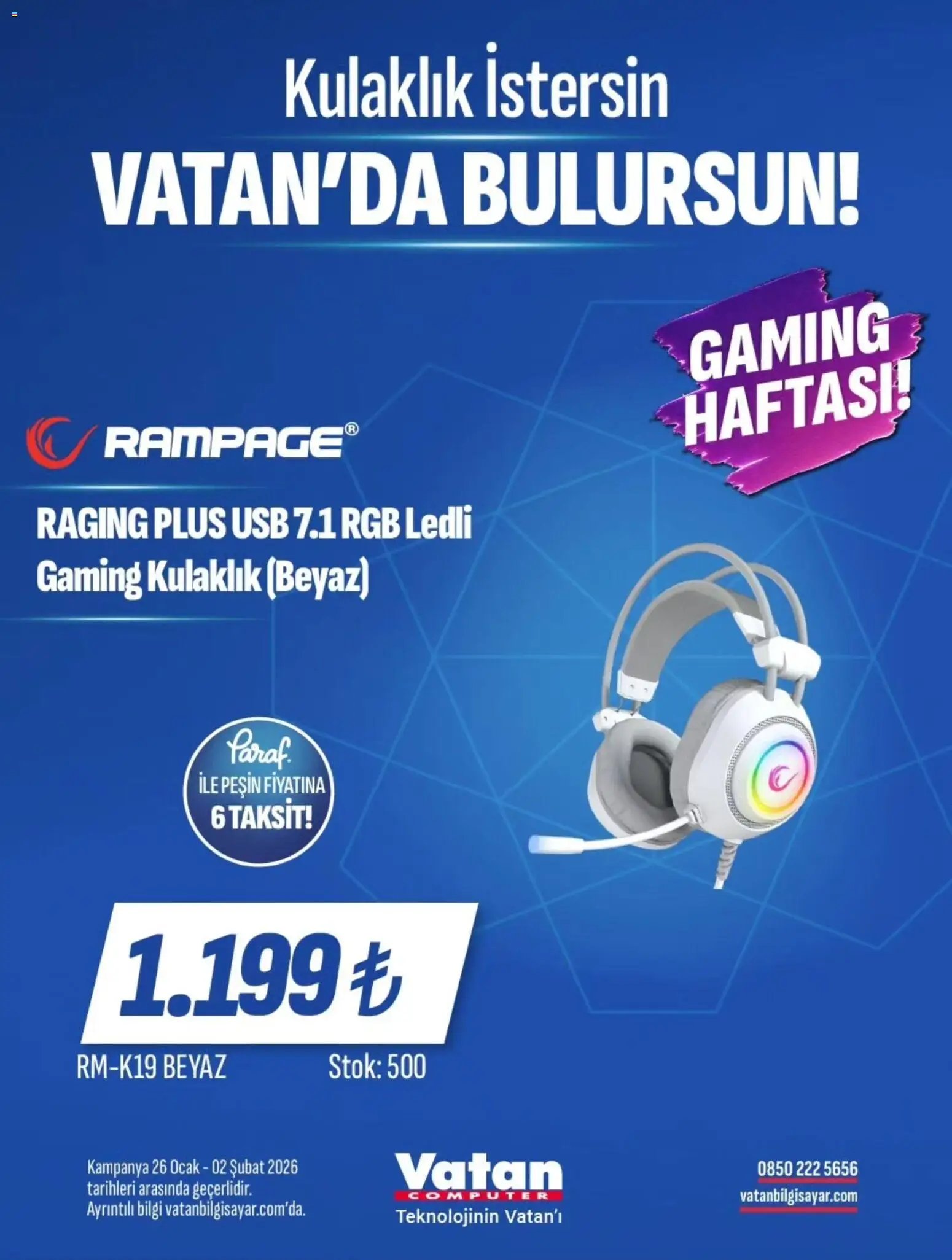 Vatan Bilgisayar tarihli katalog 26 0101 2026 İndirim