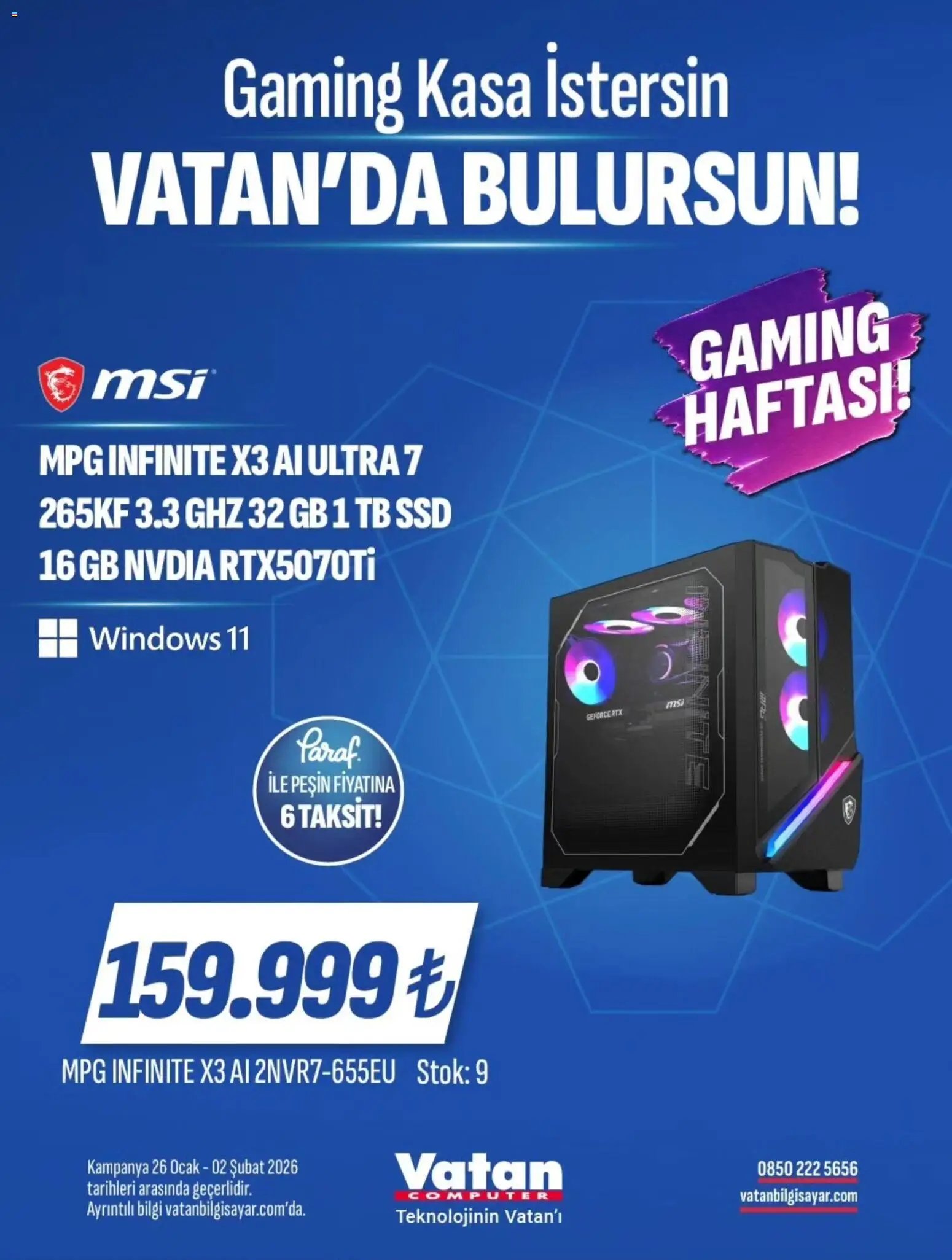 Vatan Bilgisayar tarihli katalog 26 0101 2026 İndirim