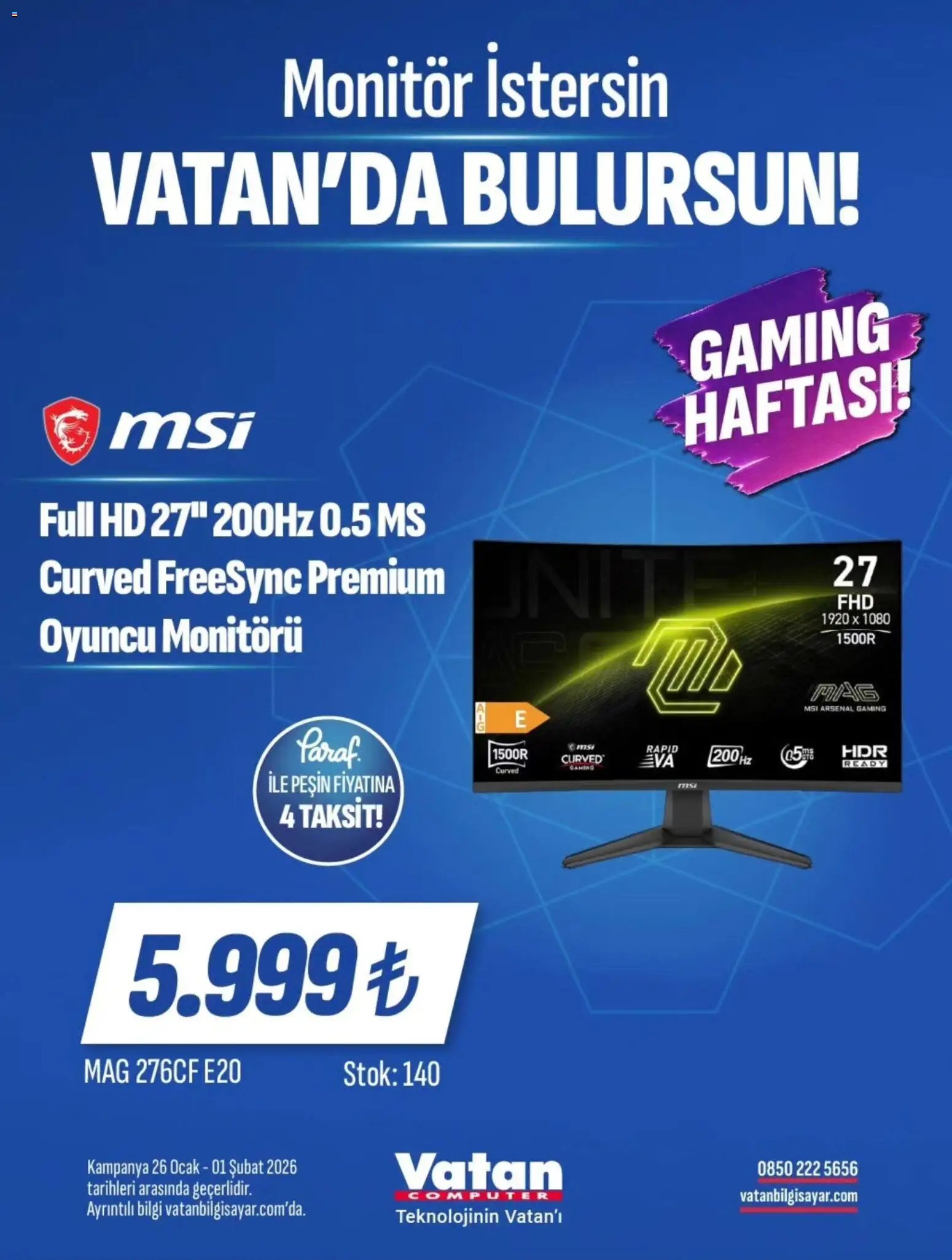 Vatan Bilgisayar tarihli katalog 26 0101 2026 İndirim