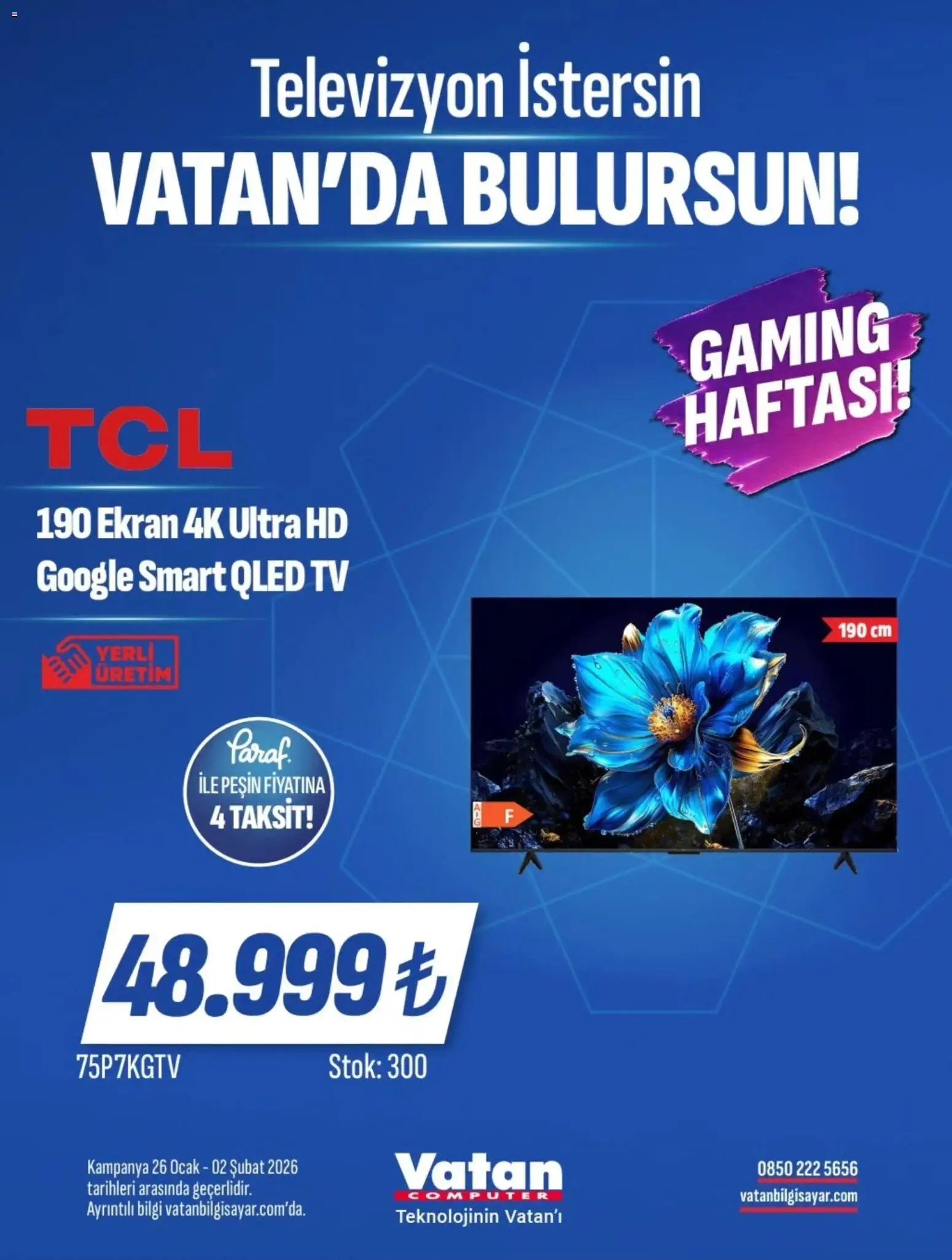Vatan Bilgisayar tarihli katalog 26 0101 2026 İndirim