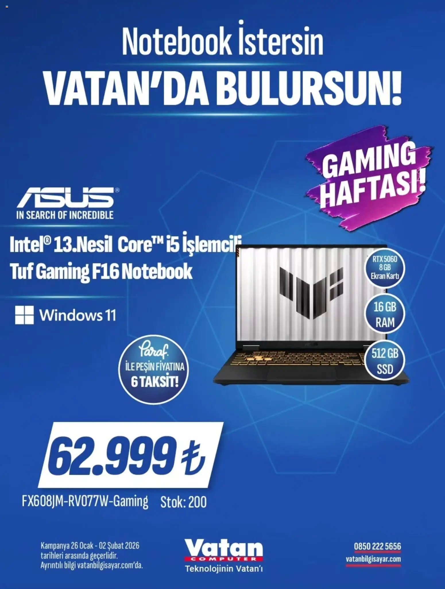 Vatan Bilgisayar tarihli katalog 26 0101 2026 İndirim